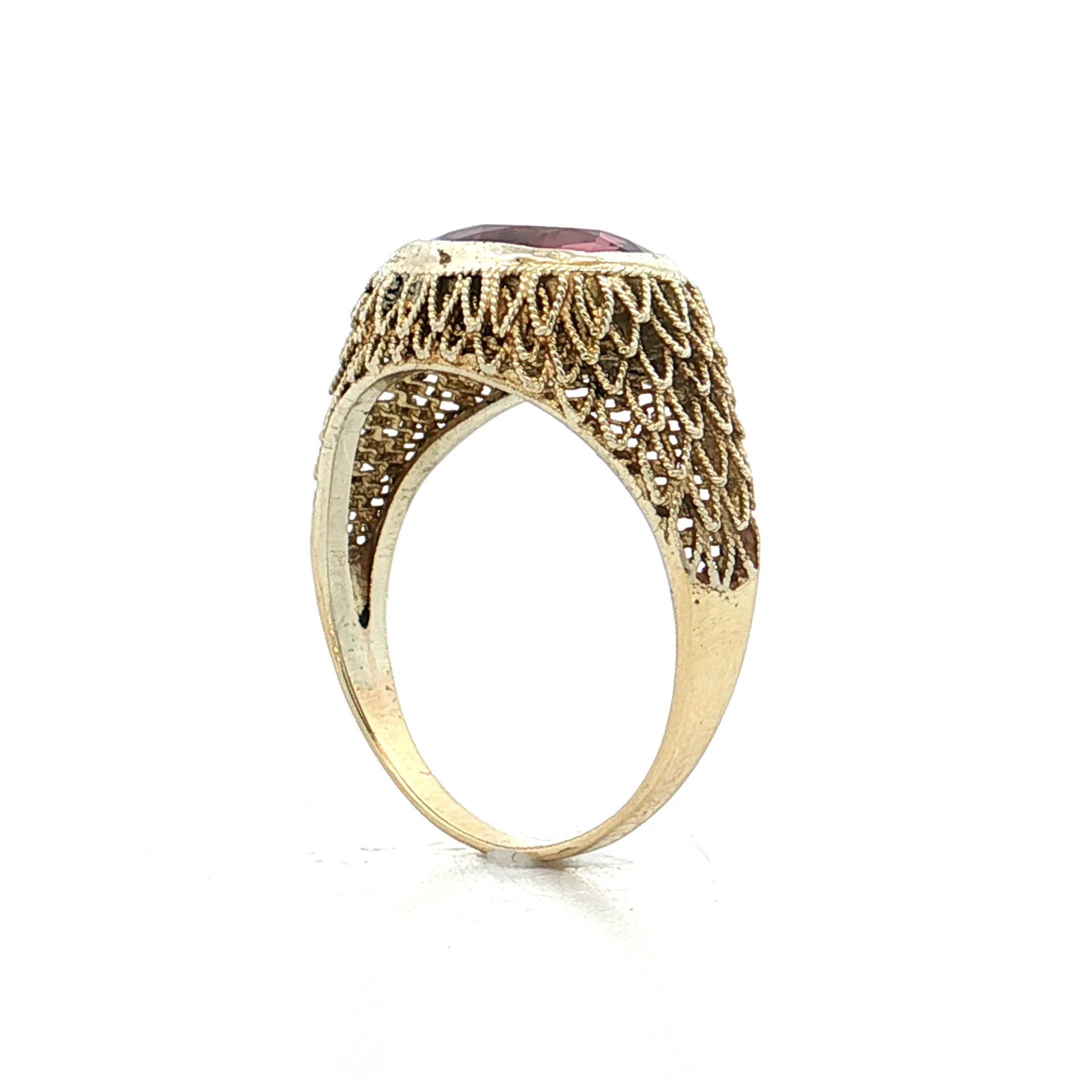 2.03 Oval Pink Tourmaline Cocktail Ring 14k - Image 5