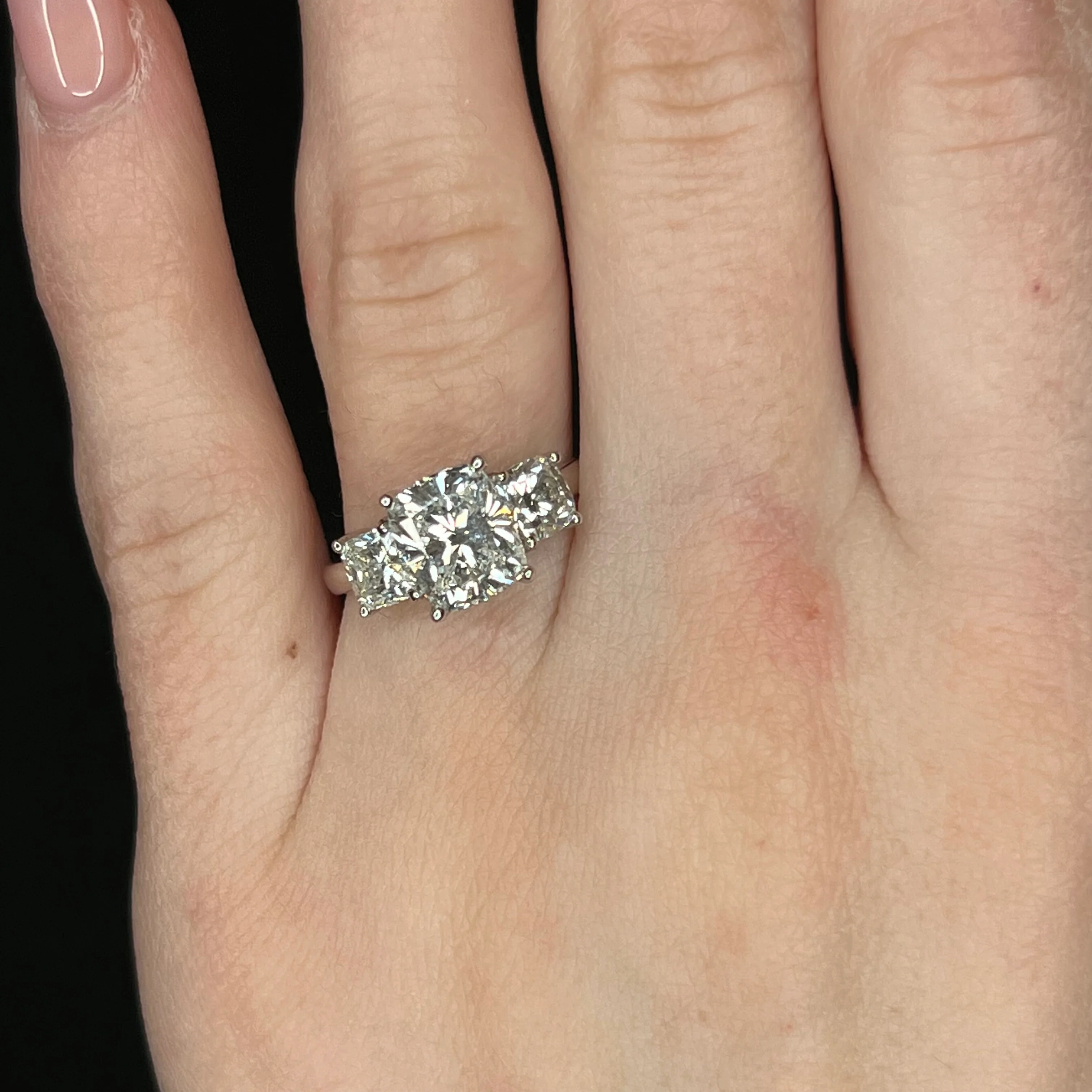 2.04 Cushion Cut Diamond Engagement Ring in 14k White Gold - Image 6