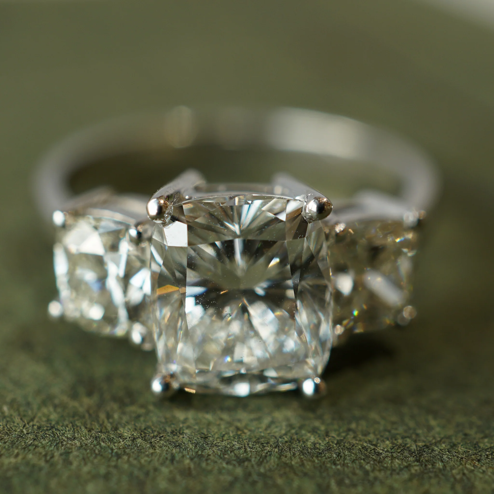 2.04 Cushion Cut Diamond Engagement Ring in 14k White Gold - Image 7