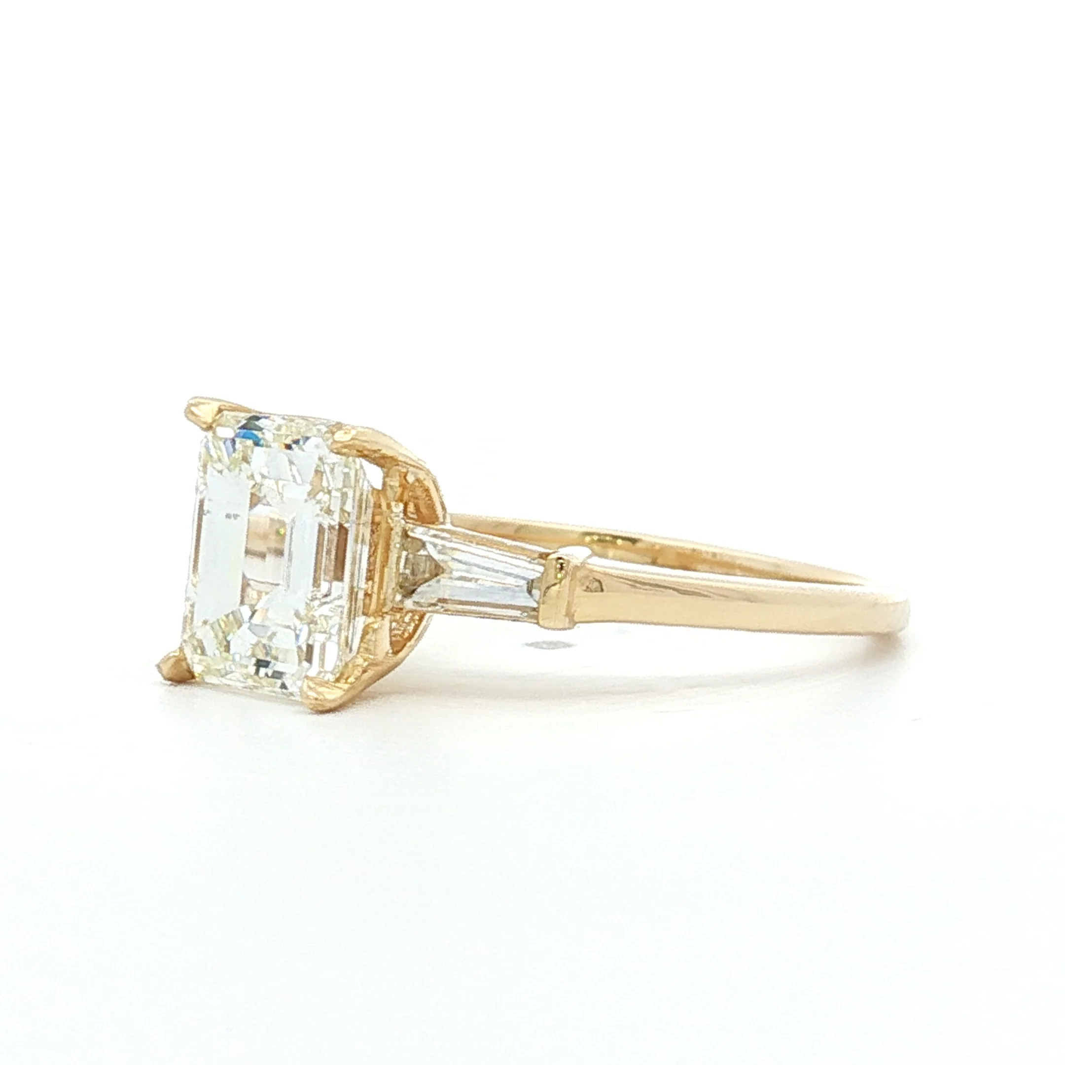 2.04 Emerald Cut Diamond Engagement Ring 14k - Image 2