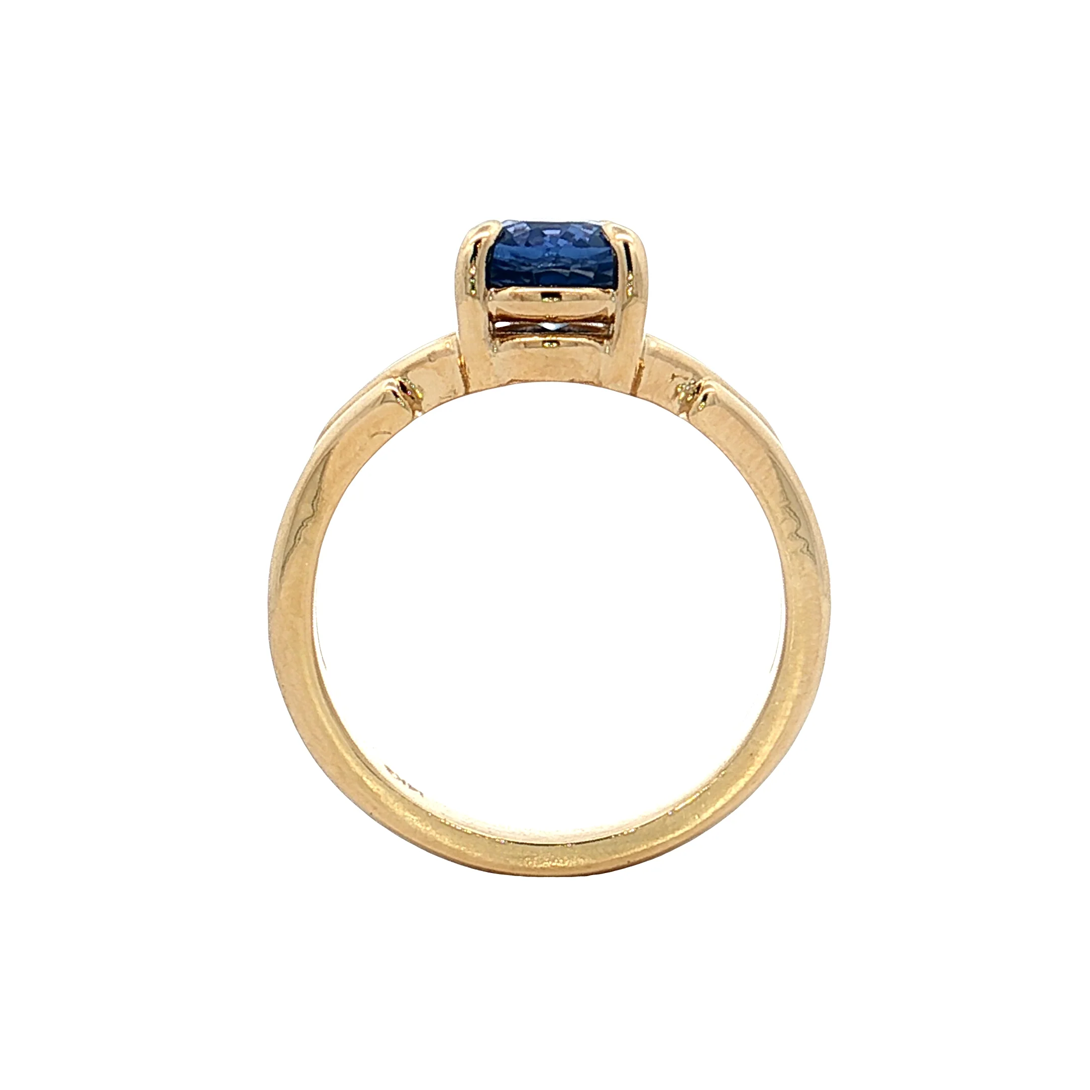 2.05 Oval Blue Sapphire Engagement Ring 14k - Image 4