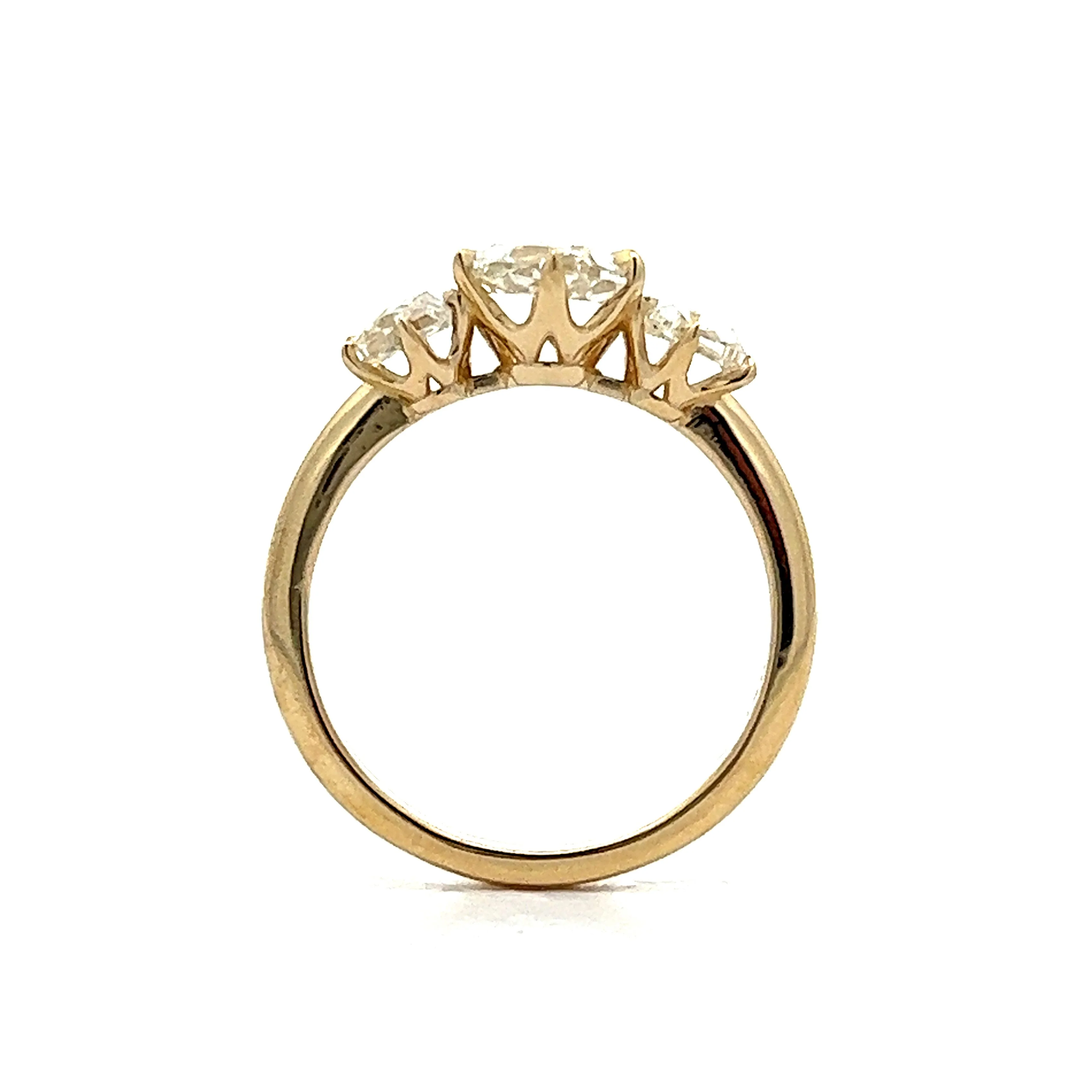 2.05 Rose Cut Diamond Engagement Ring in 14k Yellow Gold - Image 4