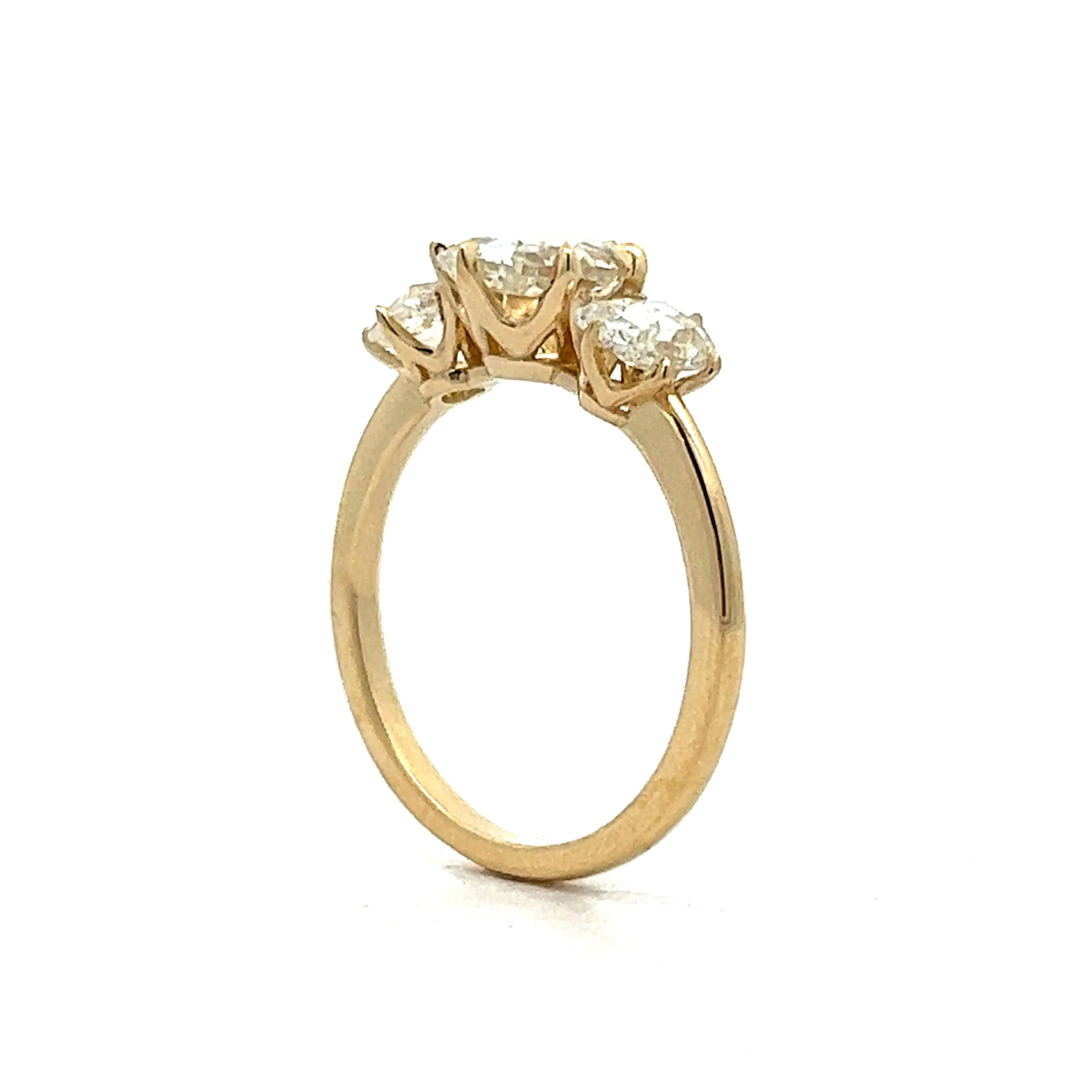 2.05 Rose Cut Diamond Engagement Ring in 14k Yellow Gold - Image 5