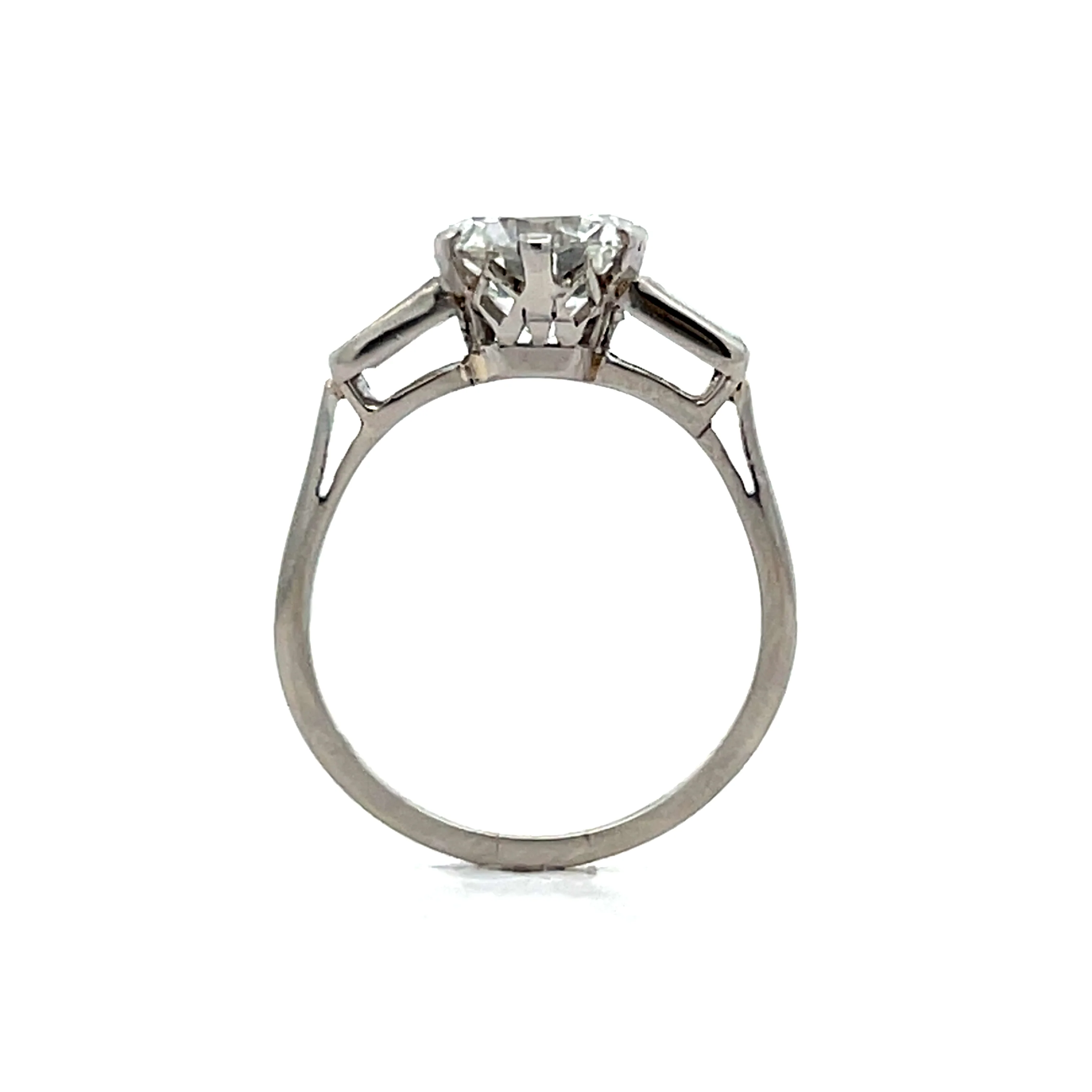 2.05 Vintage 1950s Diamond Engagement Ring in Platinum - Image 4