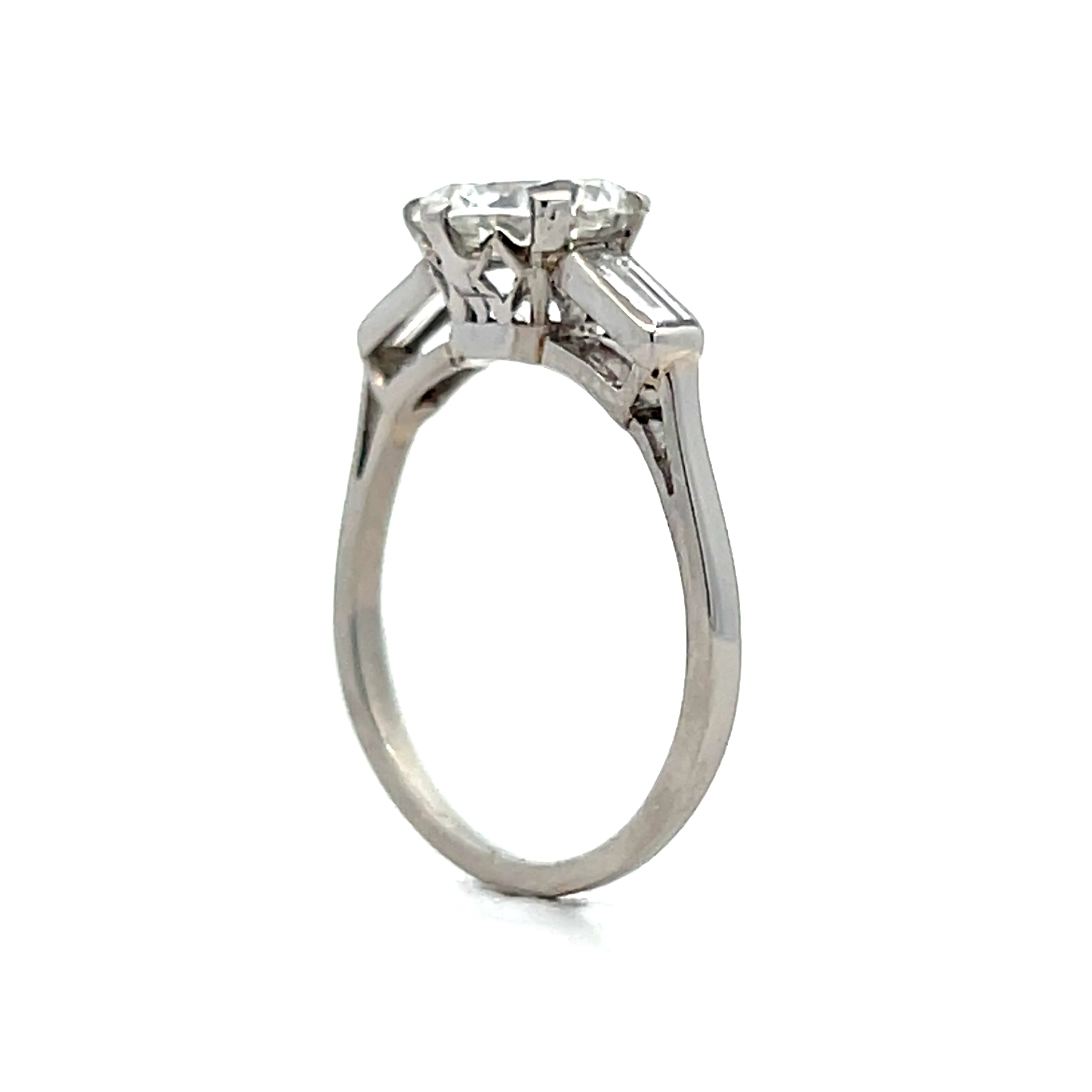 2.05 Vintage 1950s Diamond Engagement Ring in Platinum - Image 5