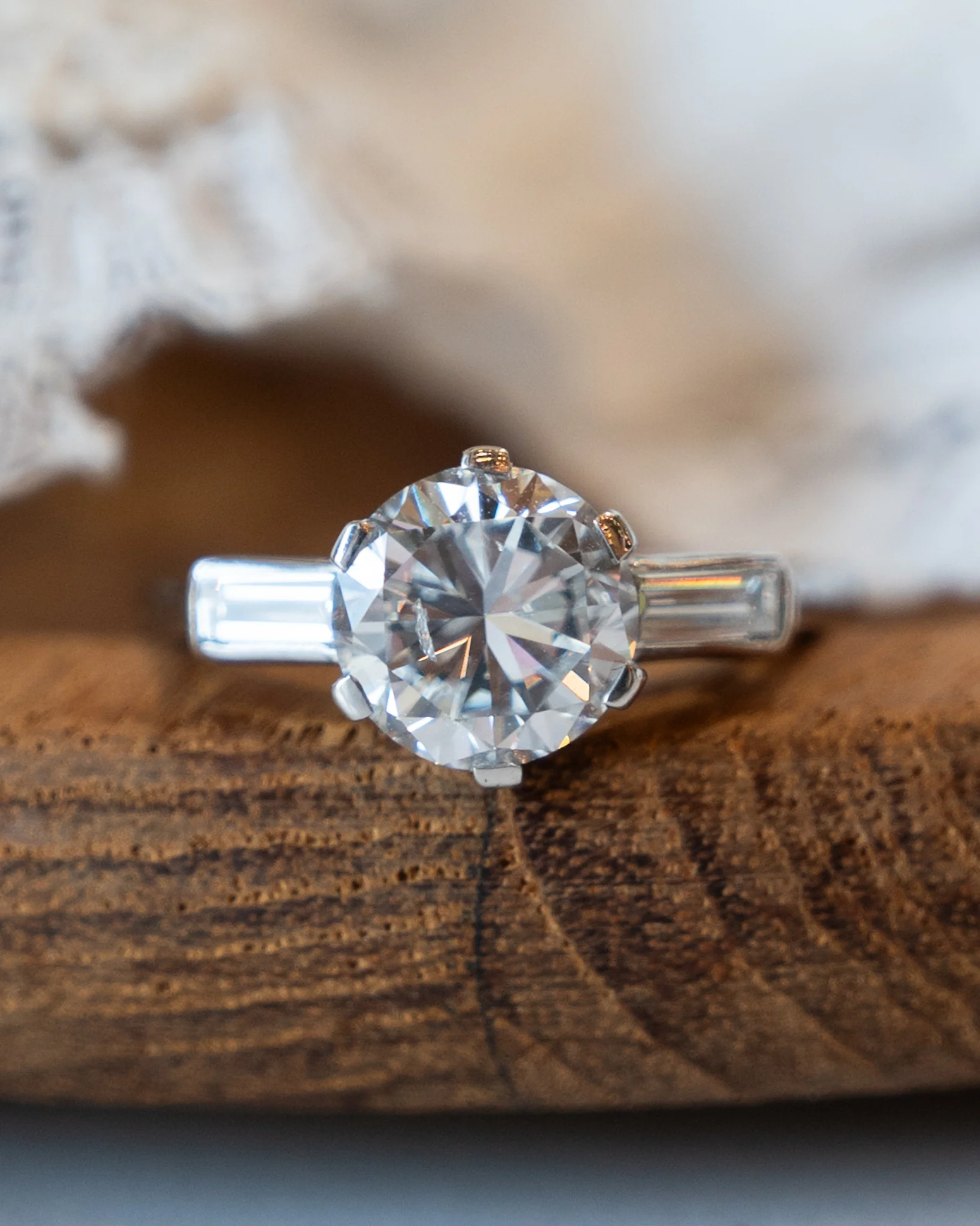 2.05 Vintage 1950s Diamond Engagement Ring in Platinum - Image 6
