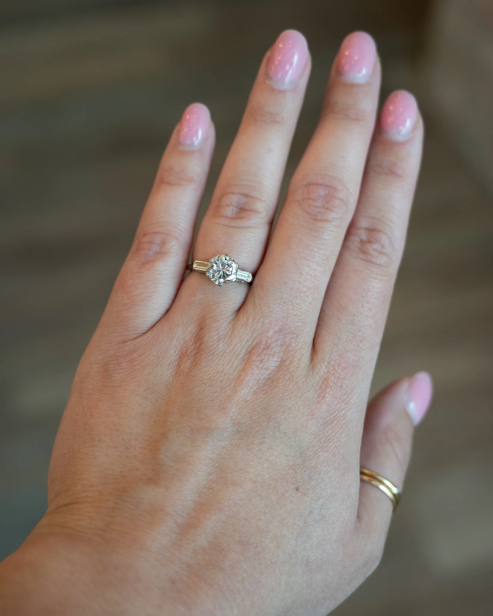 2.05 Vintage 1950s Diamond Engagement Ring in Platinum - Image 7