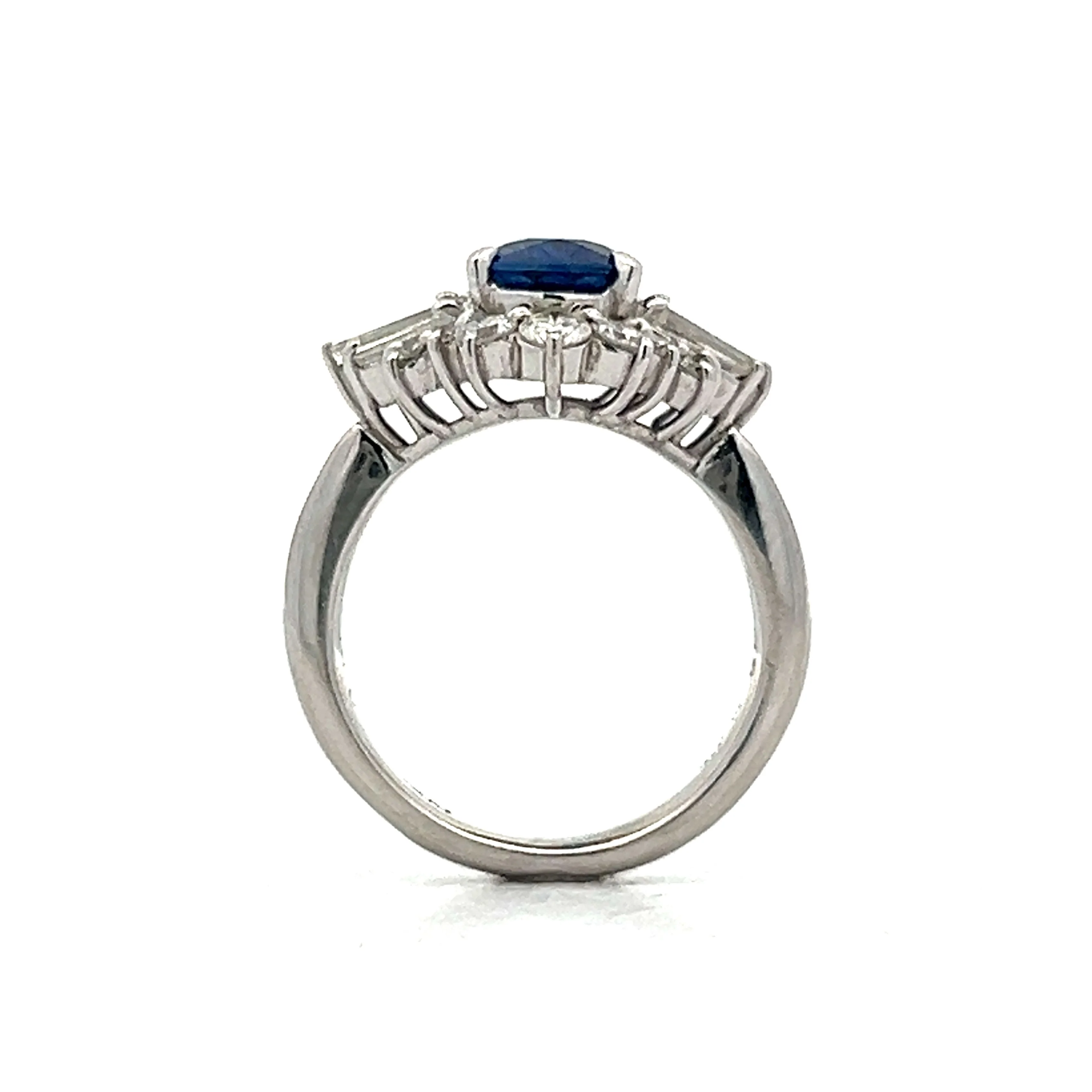 2.06 Sapphire Ballerina Halo Cocktail Ring in Platinum - Image 5