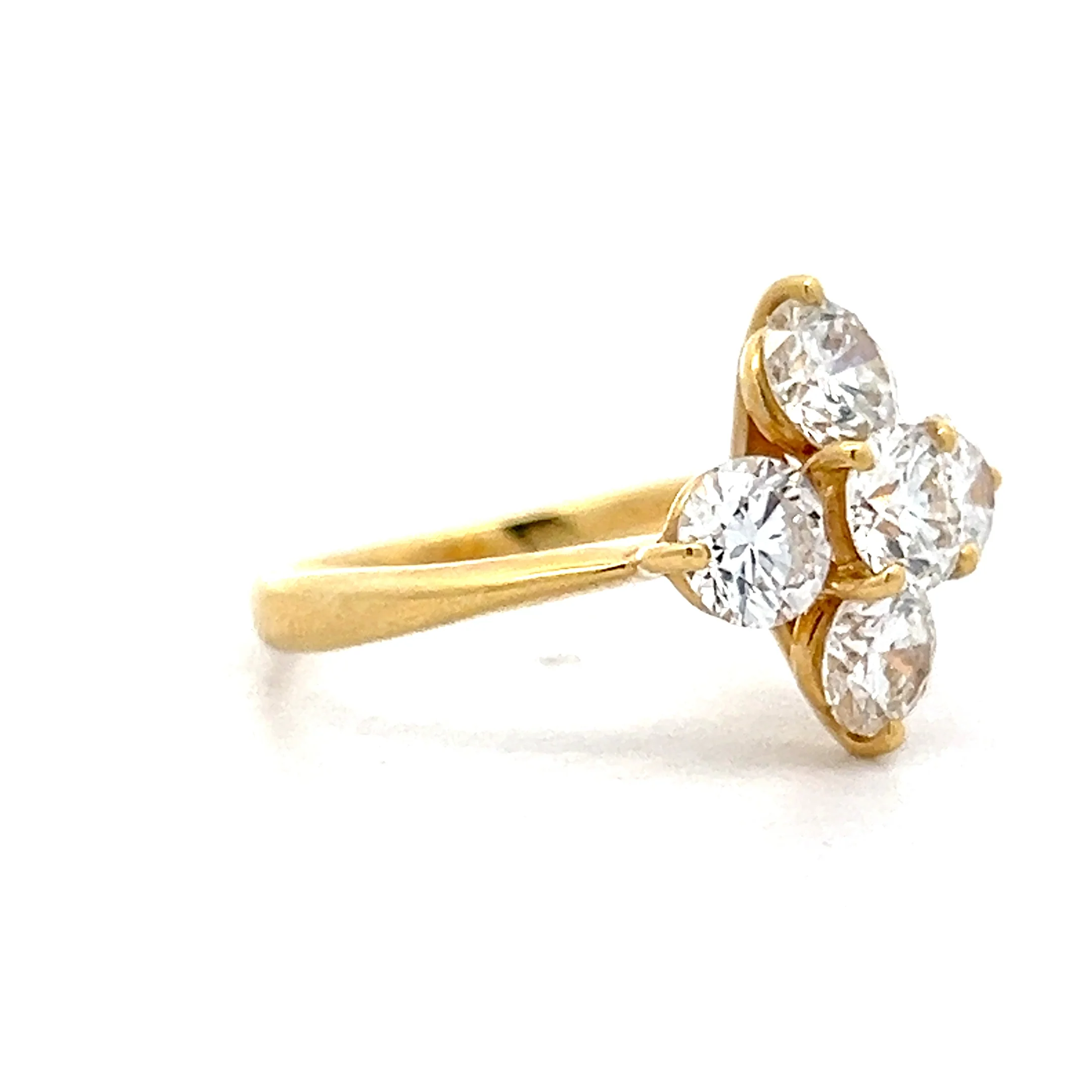 2.07 Diamond Cluster Engagement Ring in 18k Yellow Gold - Image 3