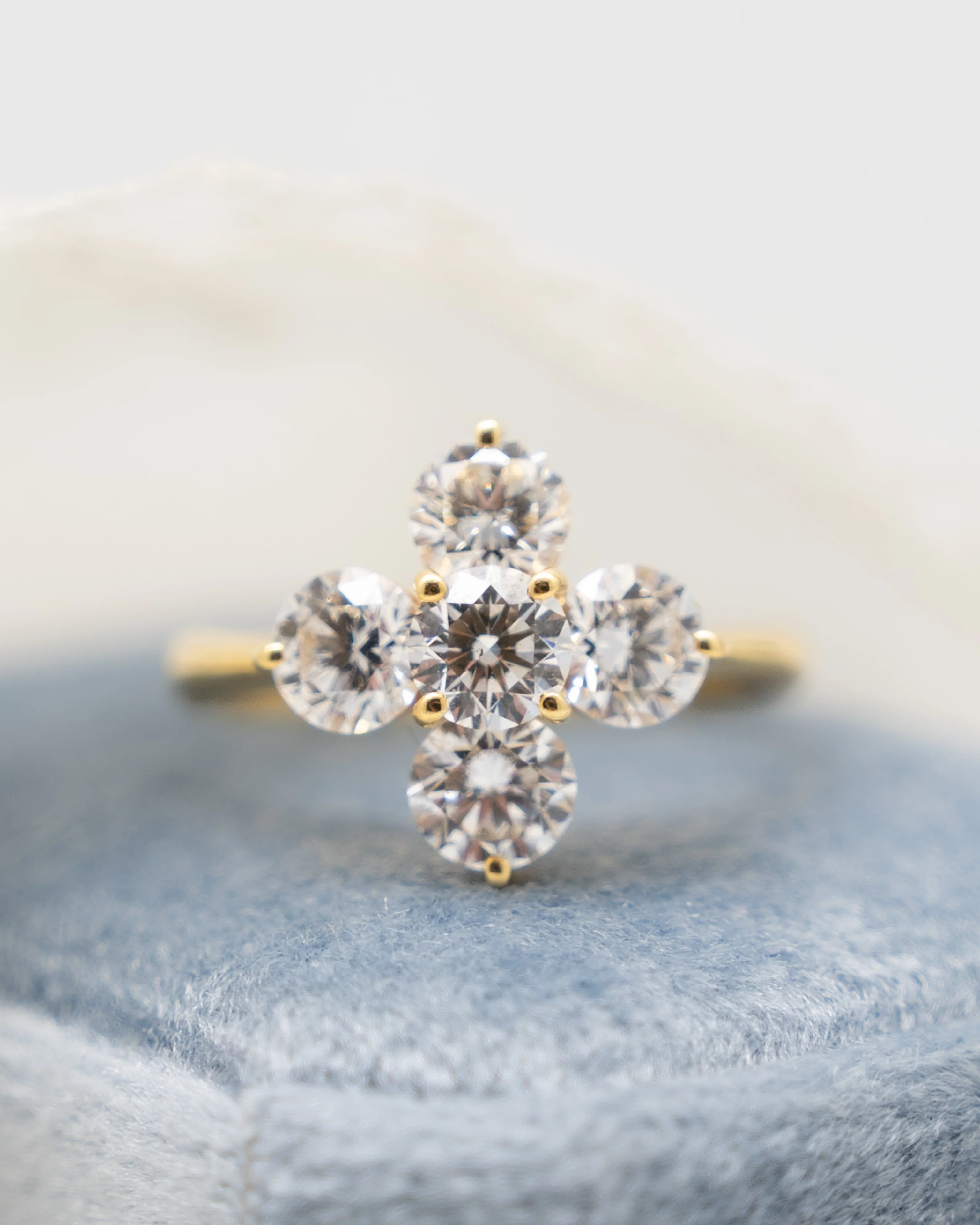 2.07 Diamond Cluster Engagement Ring in 18k Yellow Gold - Image 6