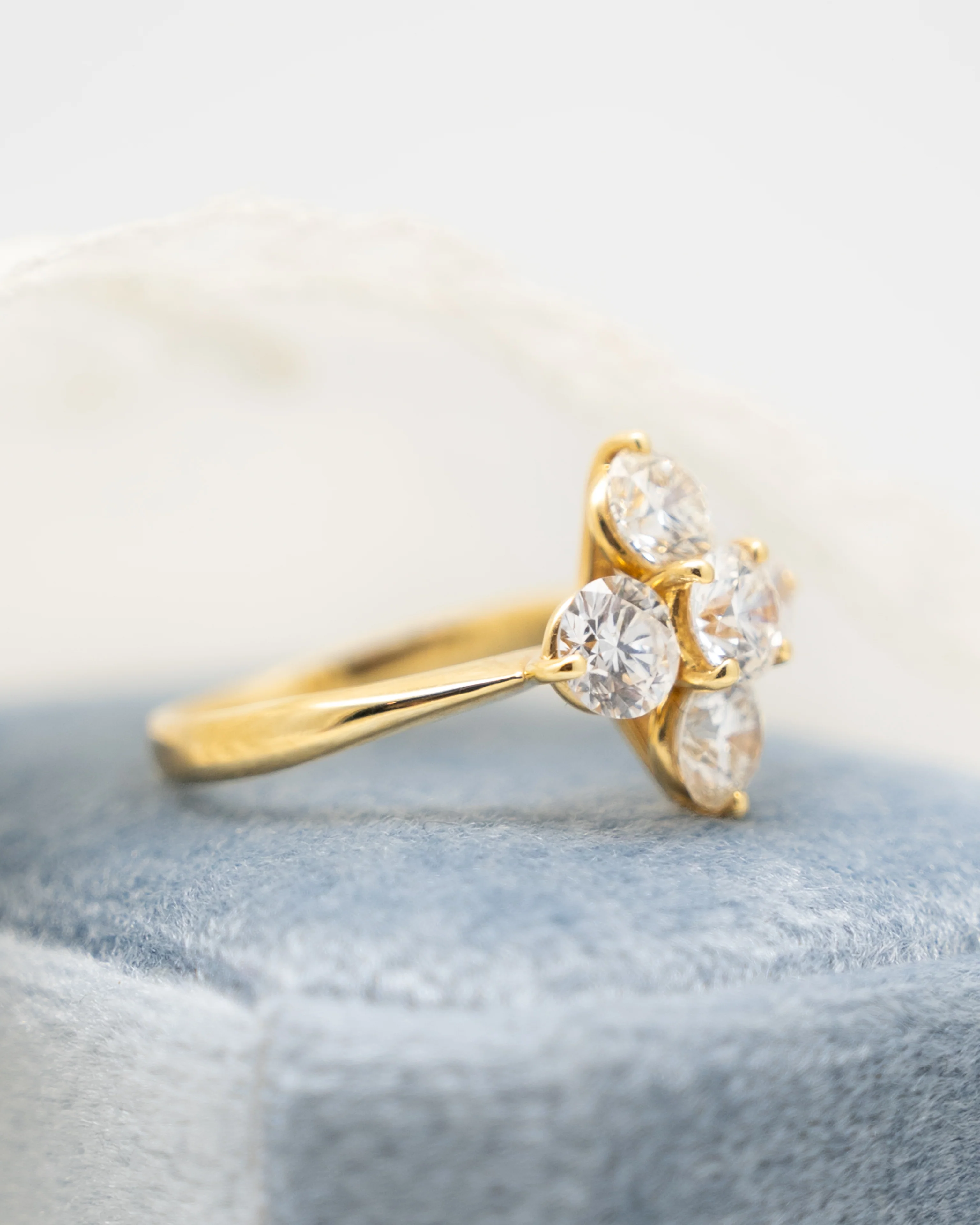 2.07 Diamond Cluster Engagement Ring in 18k Yellow Gold - Image 7
