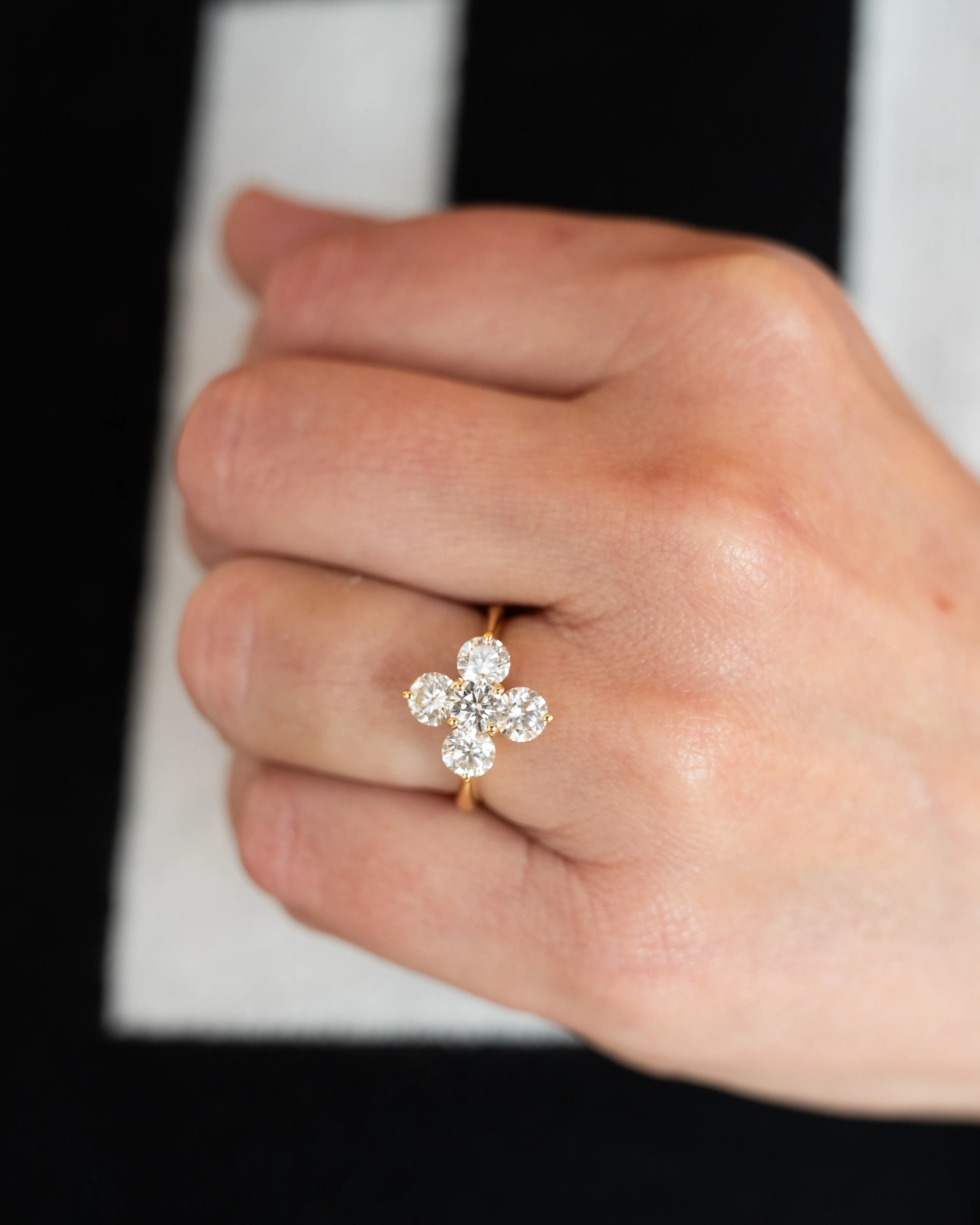 2.07 Diamond Cluster Engagement Ring in 18k Yellow Gold - Image 8