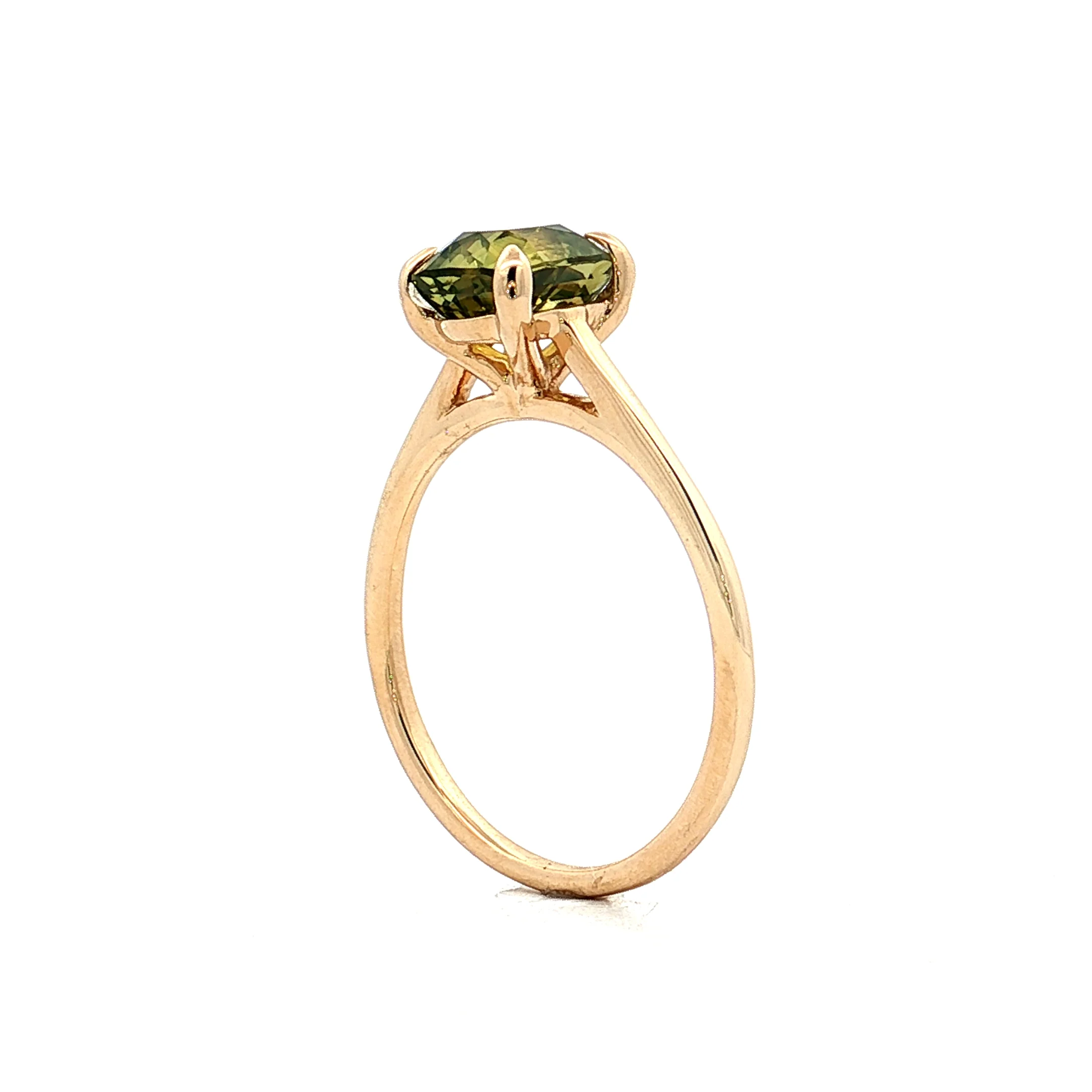 2.07 Green Sapphire Solitaire Engagement Ring 14k - Image 5