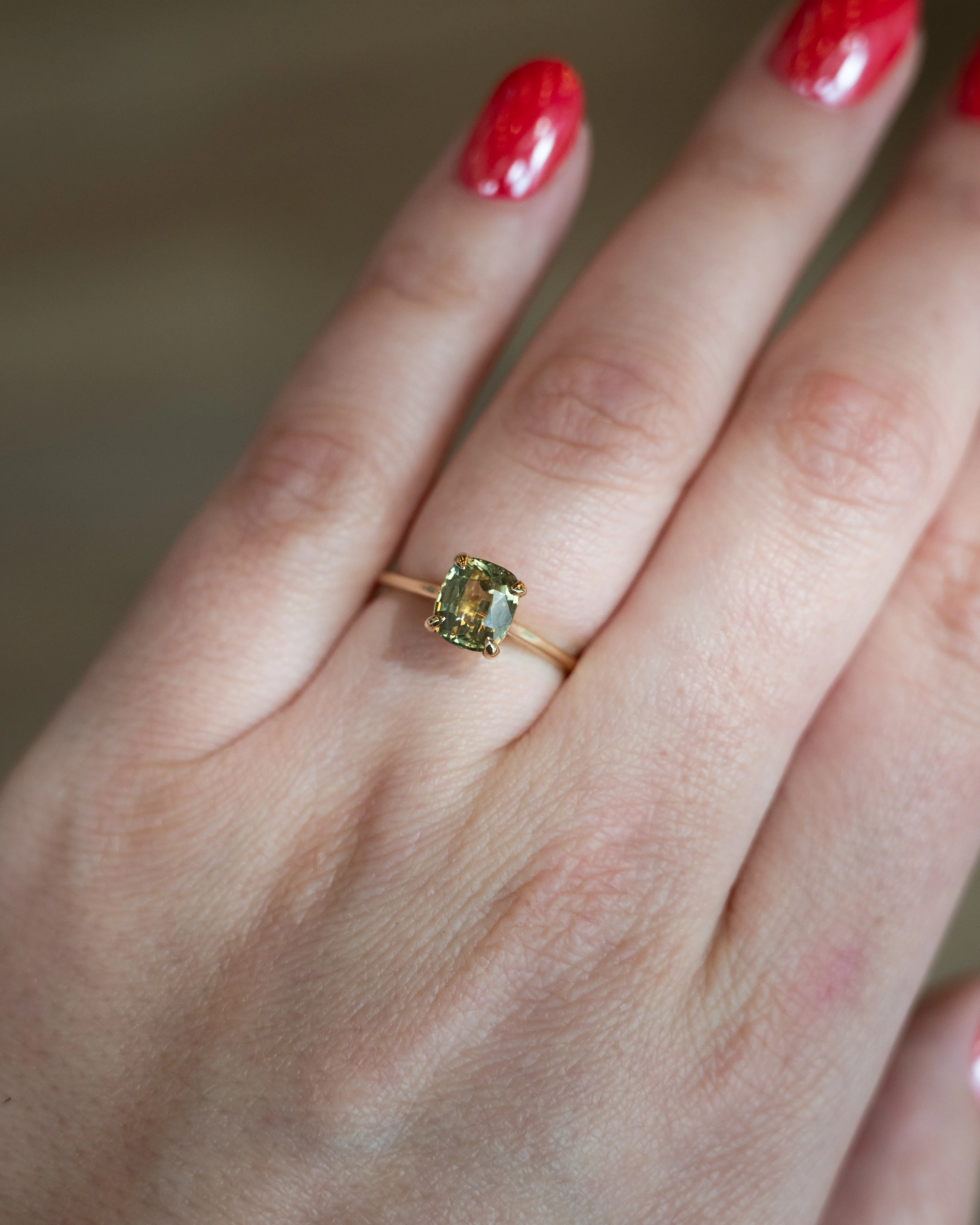 2.07 Green Sapphire Solitaire Engagement Ring 14k - Image 7