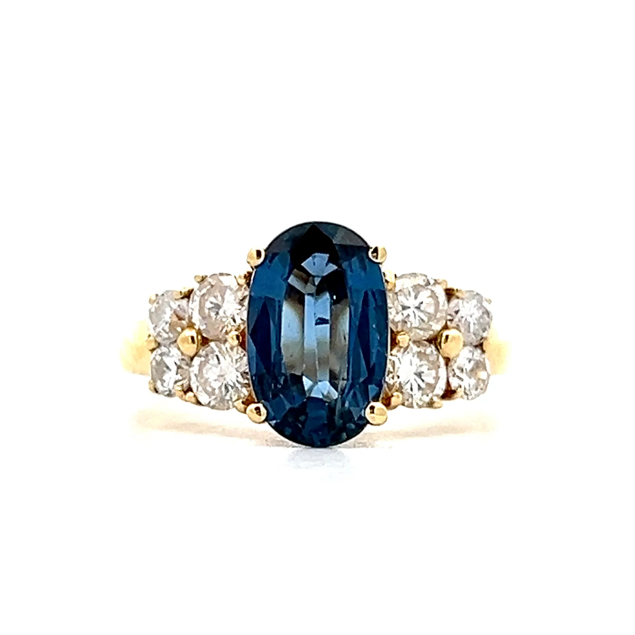 2.07 Oval Sapphire Engagement Ring in 18k Yellow Gold