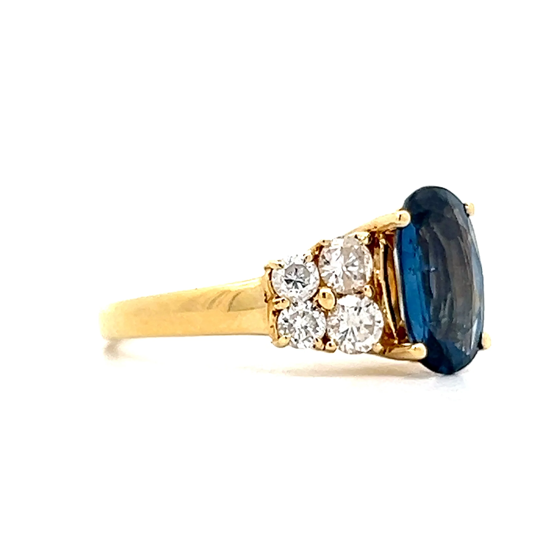 2.07 Oval Sapphire Engagement Ring in 18k Yellow Gold - Image 3