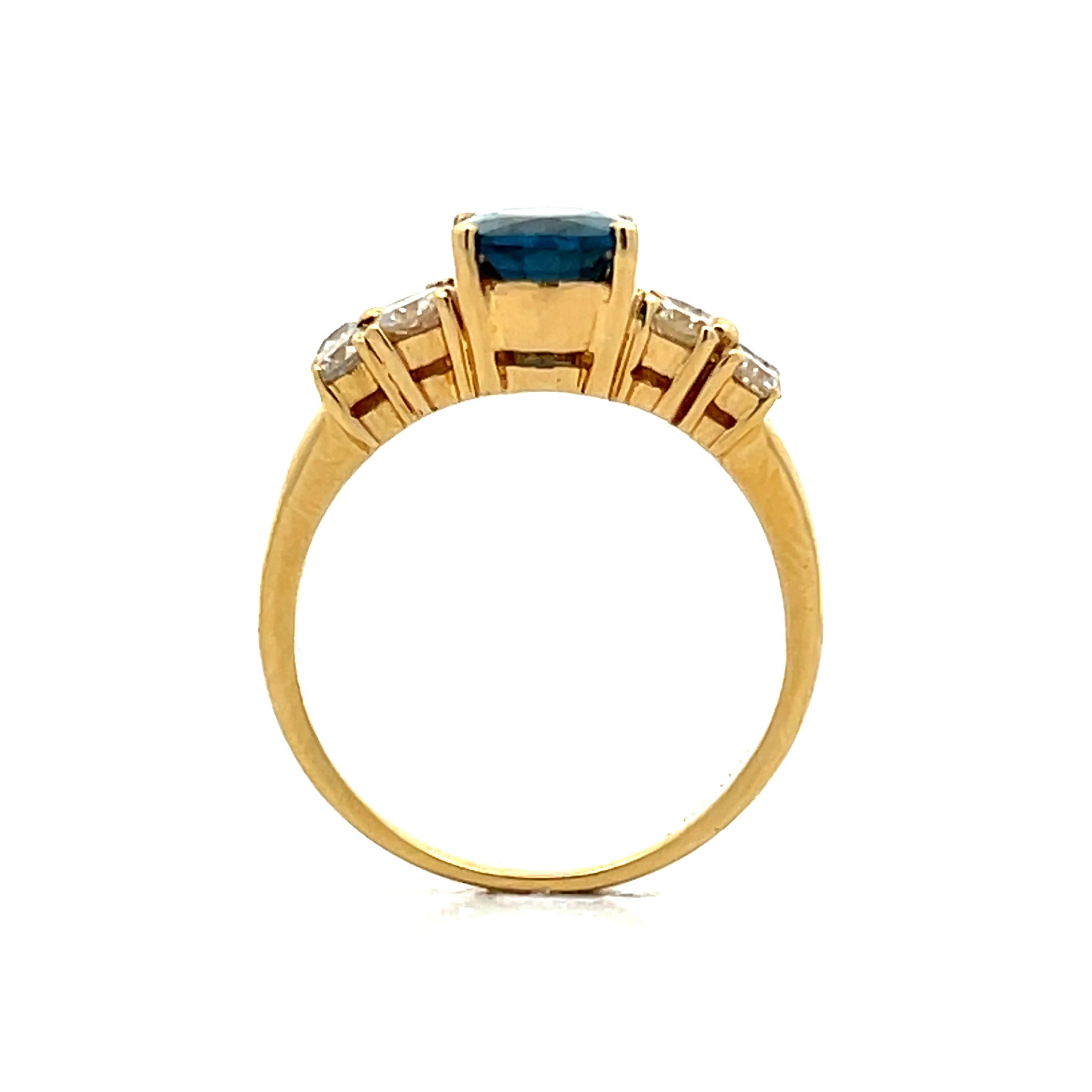 2.07 Oval Sapphire Engagement Ring in 18k Yellow Gold - Image 4