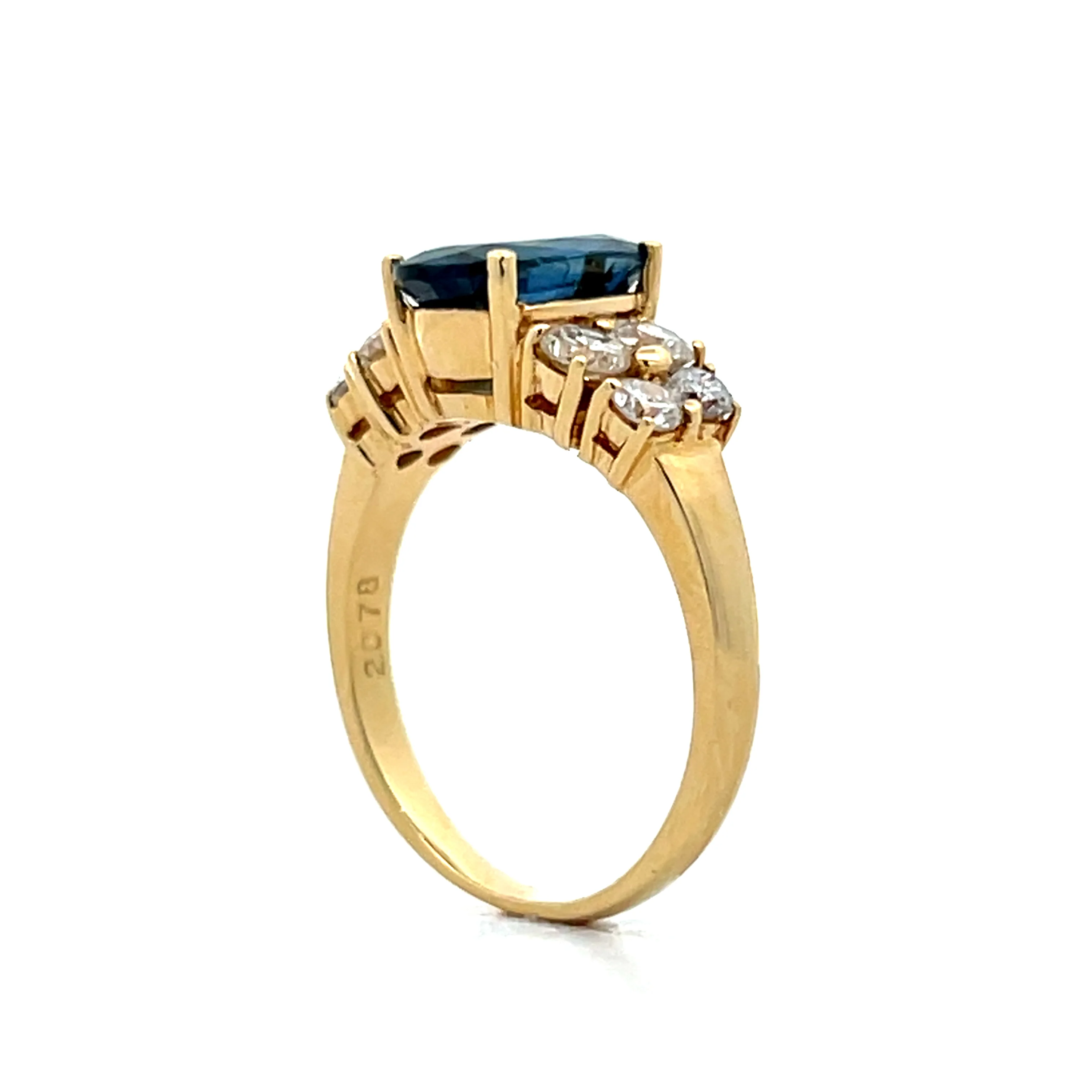 2.07 Oval Sapphire Engagement Ring in 18k Yellow Gold - Image 5