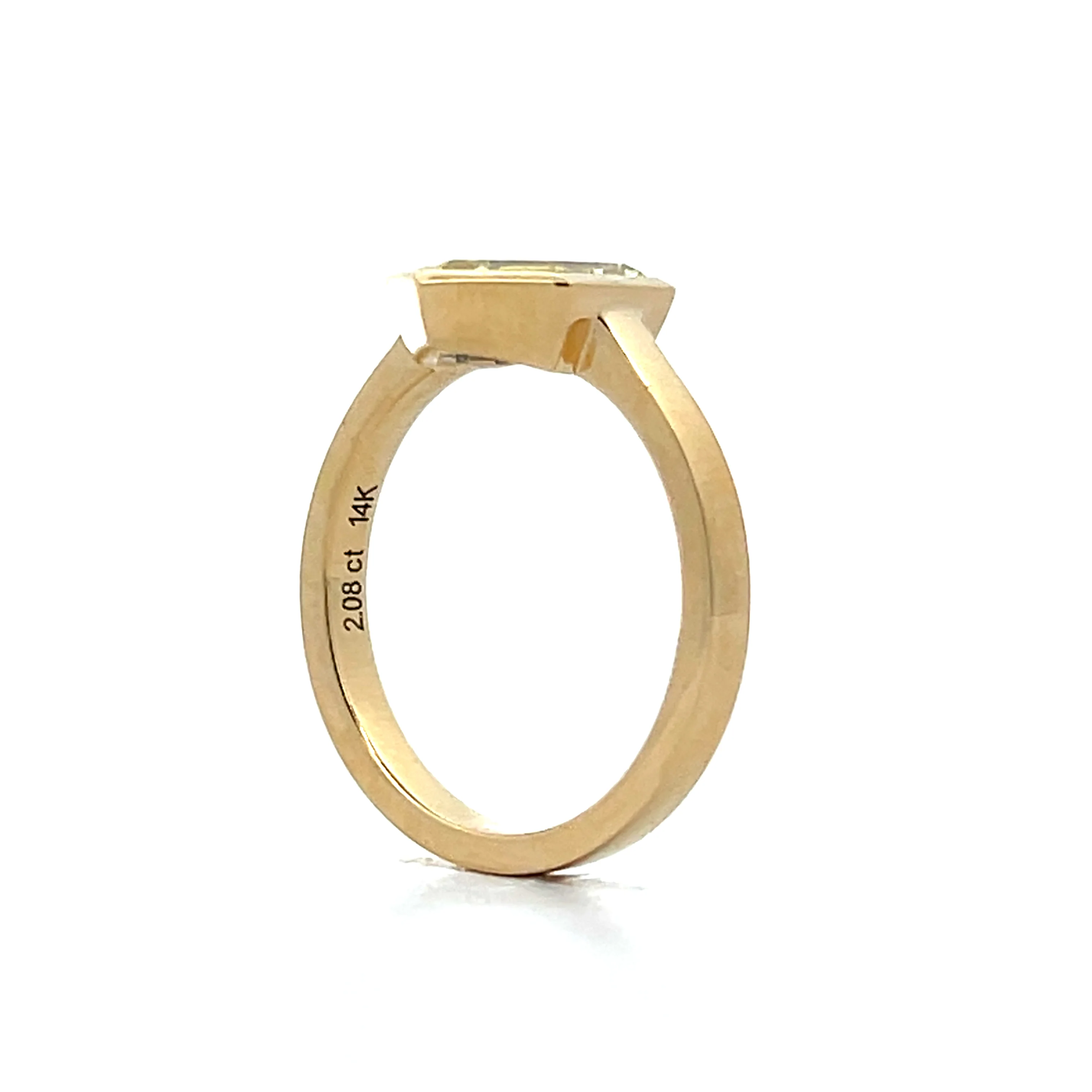2.08 Hexagon Portrait Cut Diamond Engagement Ring in 14k - Image 5