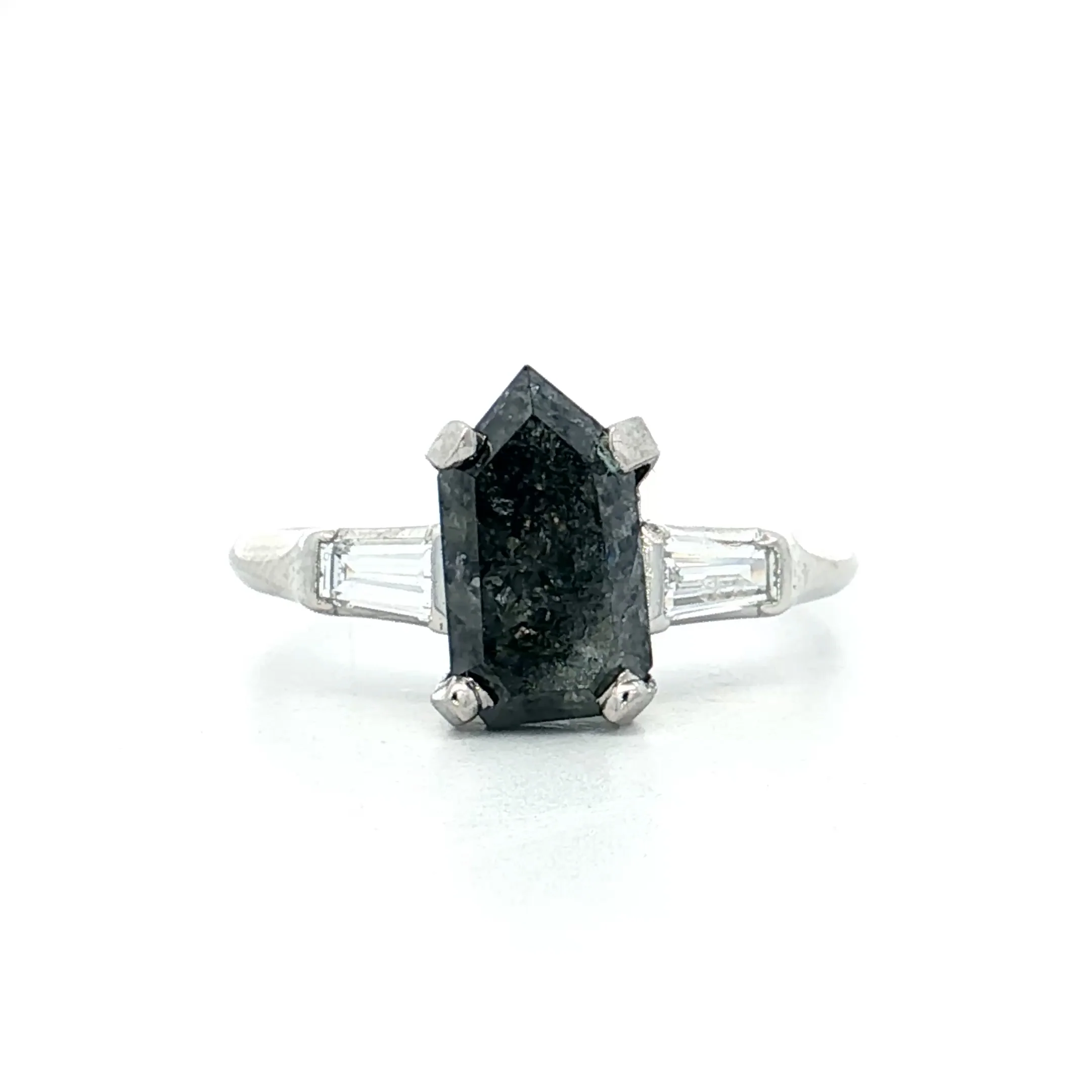2.08 Vintage Shield Cut Diamond Engagement Ring Platinum