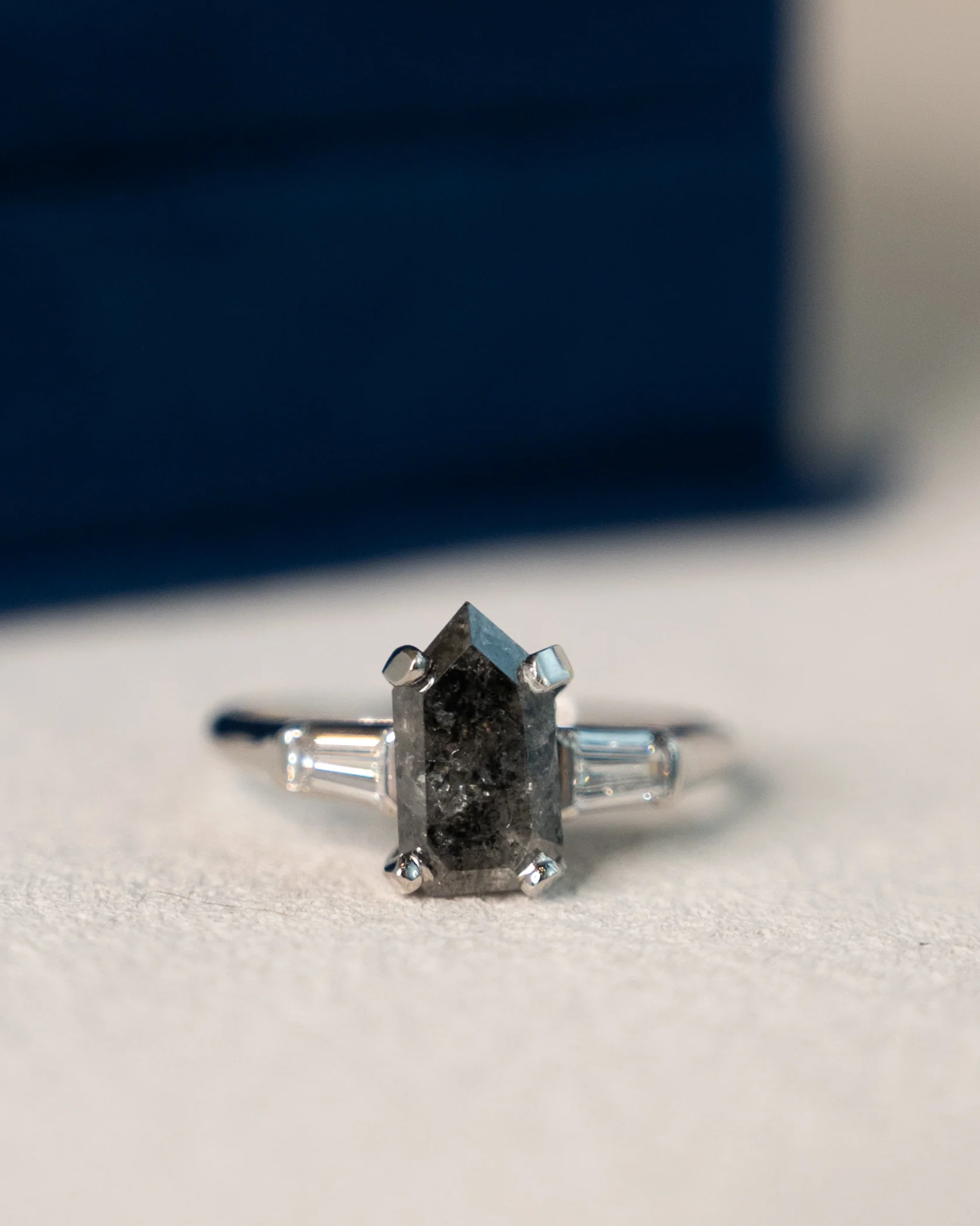 2.08 Vintage Shield Cut Diamond Engagement Ring Platinum - Image 6