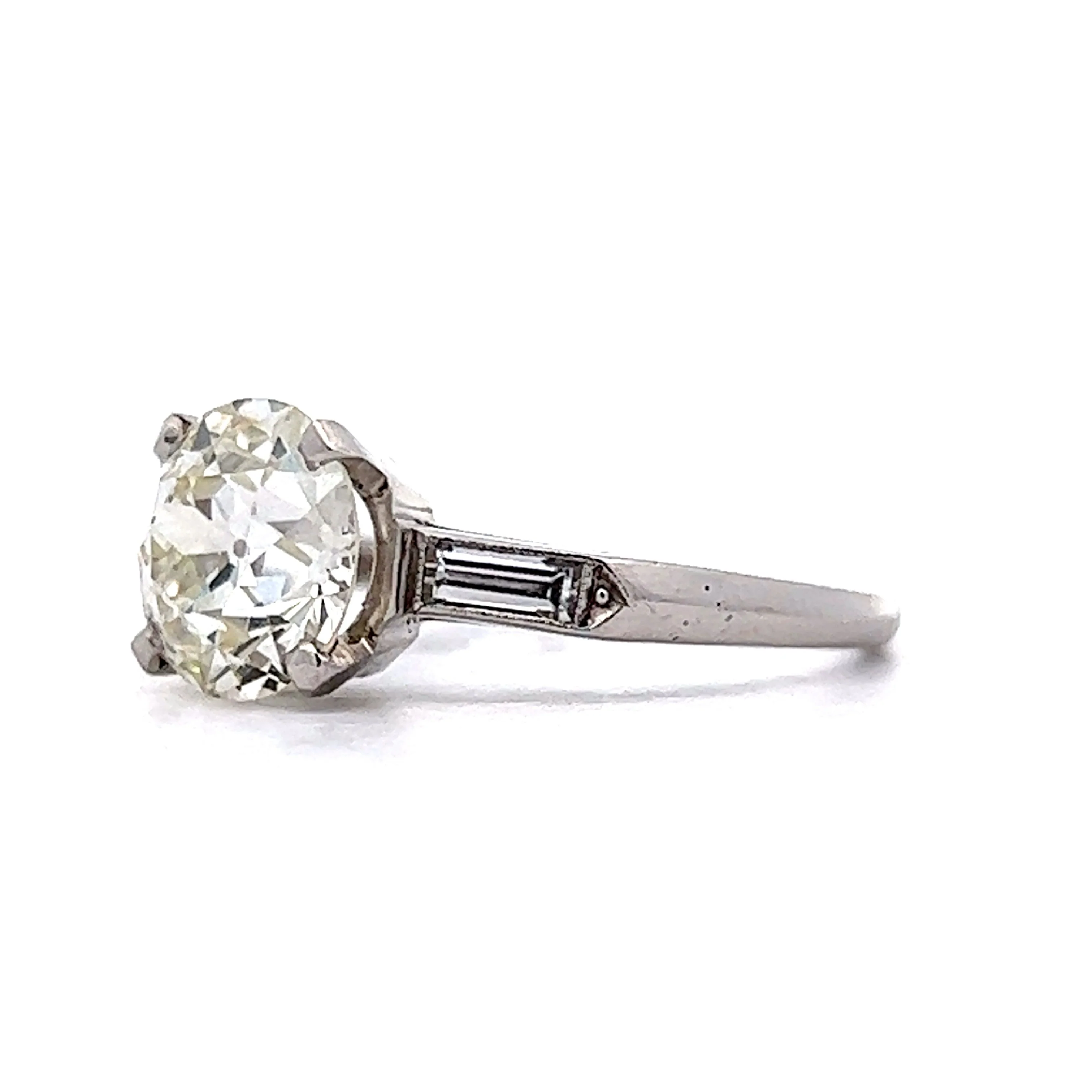 2.08 Old European Diamond Engagement Ring in Platinum - Image 2