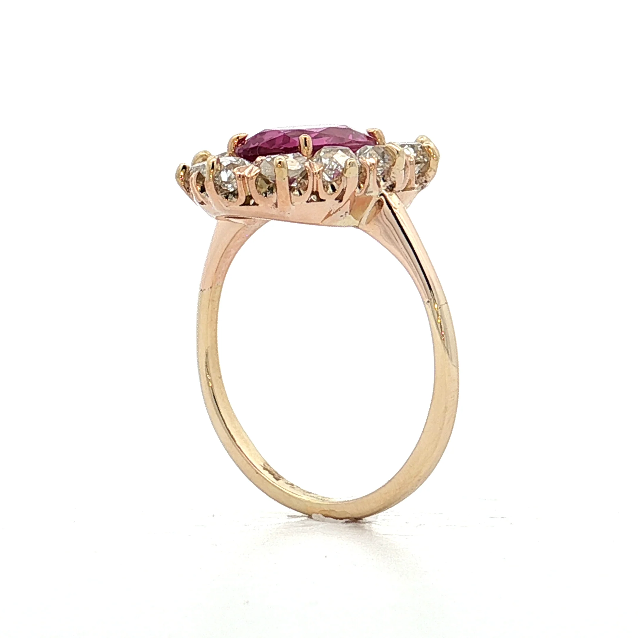 2.09 Antique Victorian Pink Sapphire Engagement Ring 14k - Image 5
