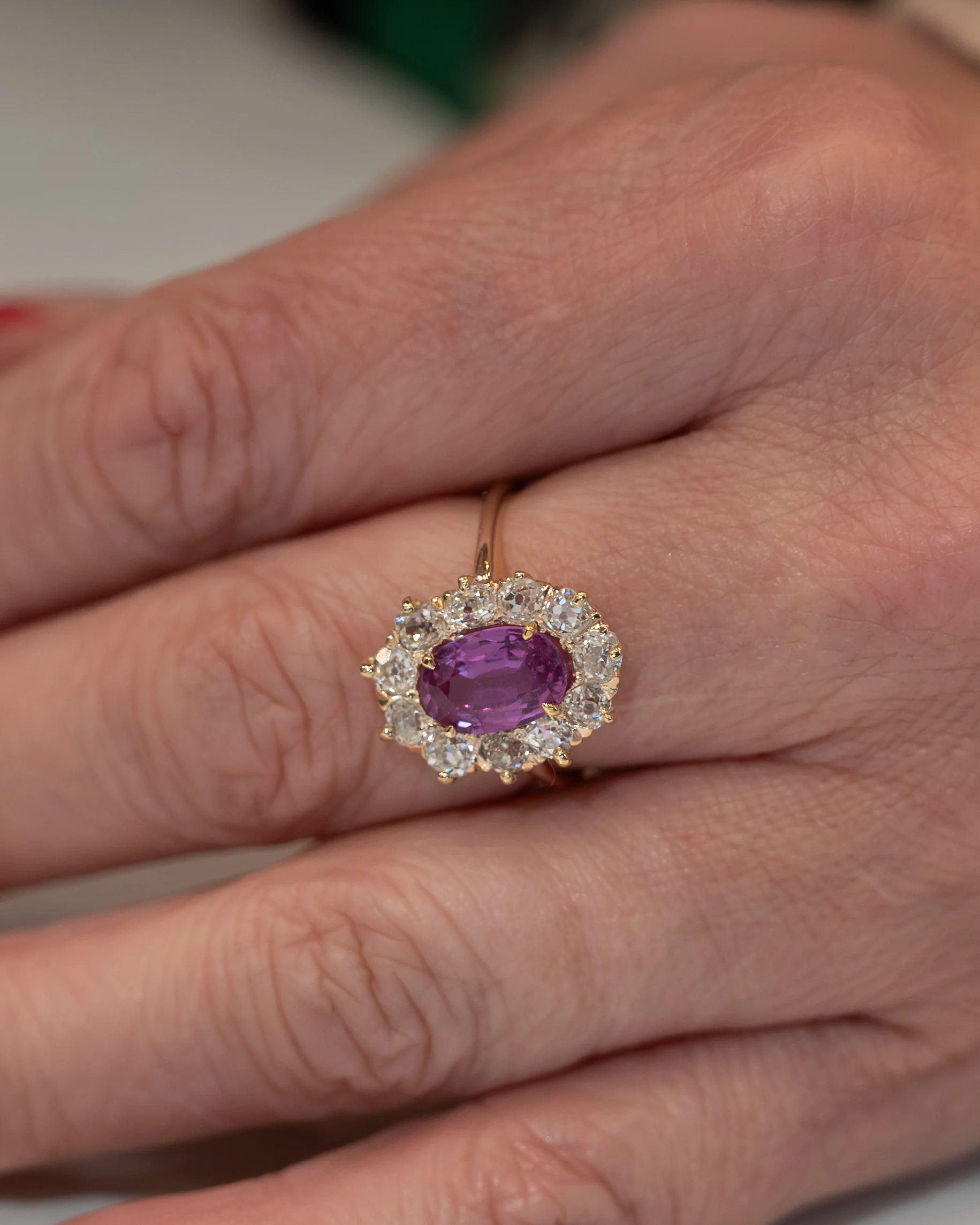 2.09 Antique Victorian Pink Sapphire Engagement Ring 14k - Image 7