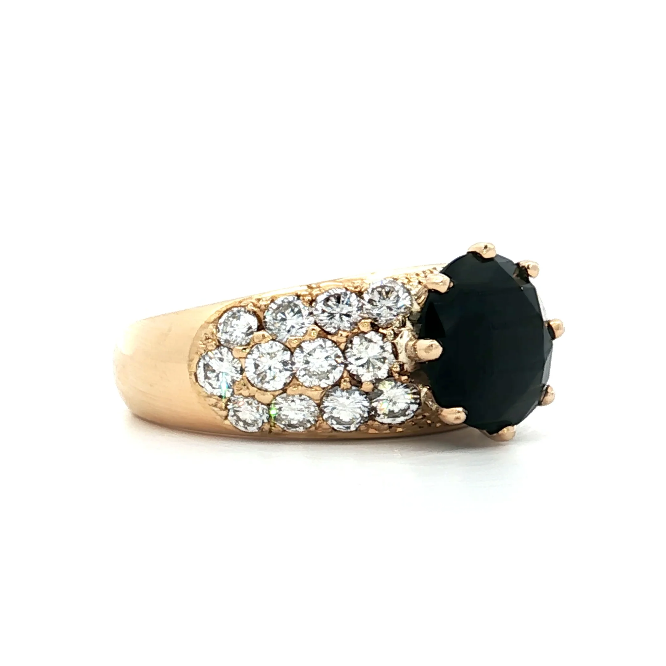 2.10 Black Onyx & Diamond Cocktail Ring in 18k - Image 3