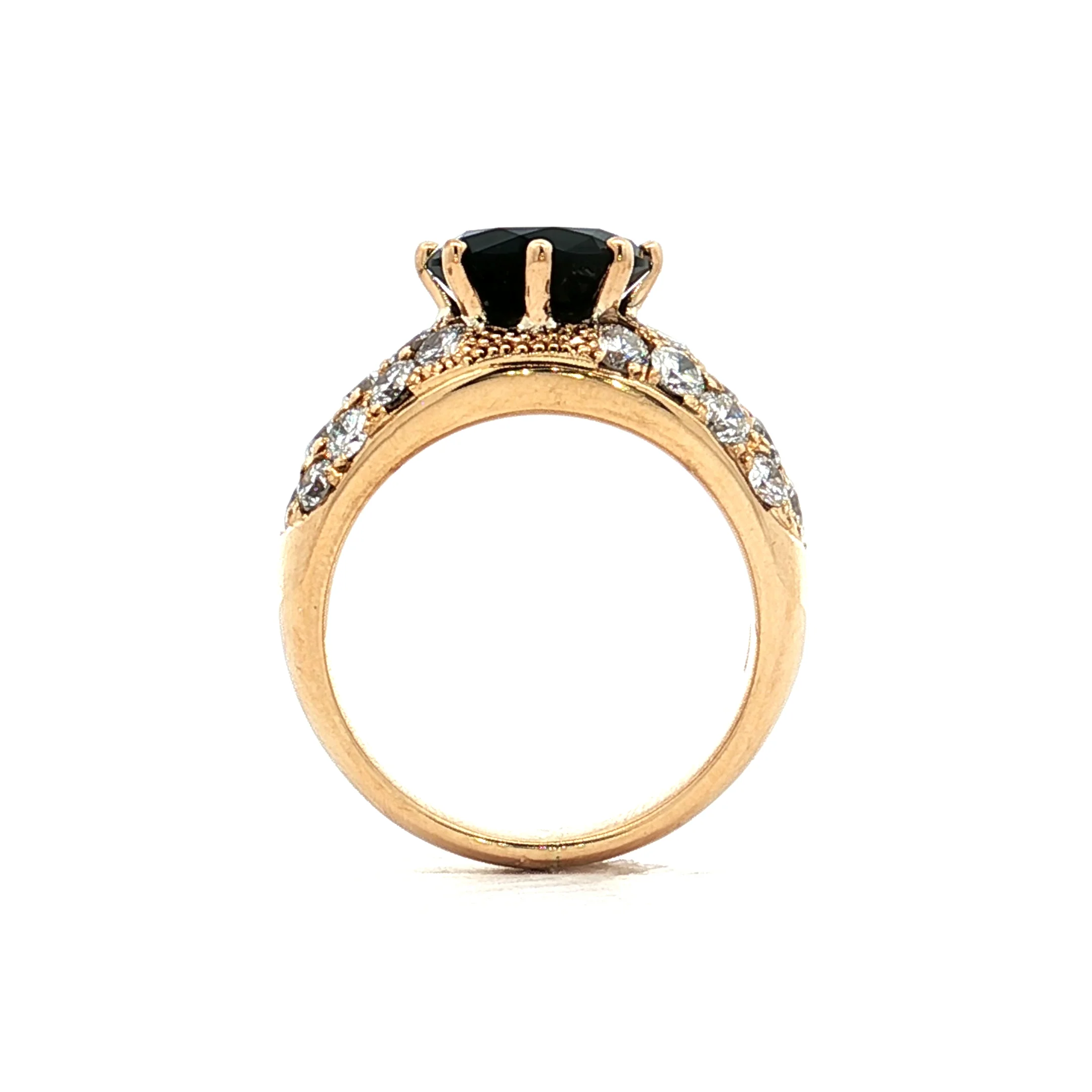2.10 Black Onyx & Diamond Cocktail Ring in 18k - Image 4