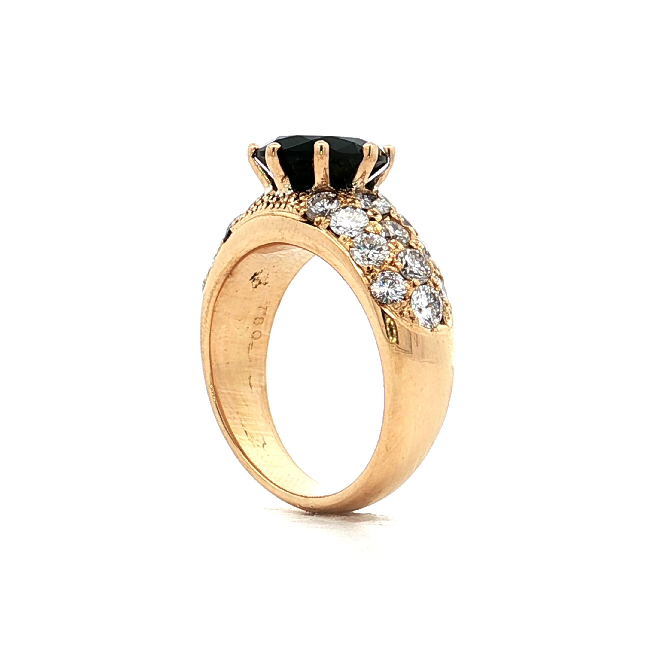 2.10 Black Onyx & Diamond Cocktail Ring in 18k - Image 5