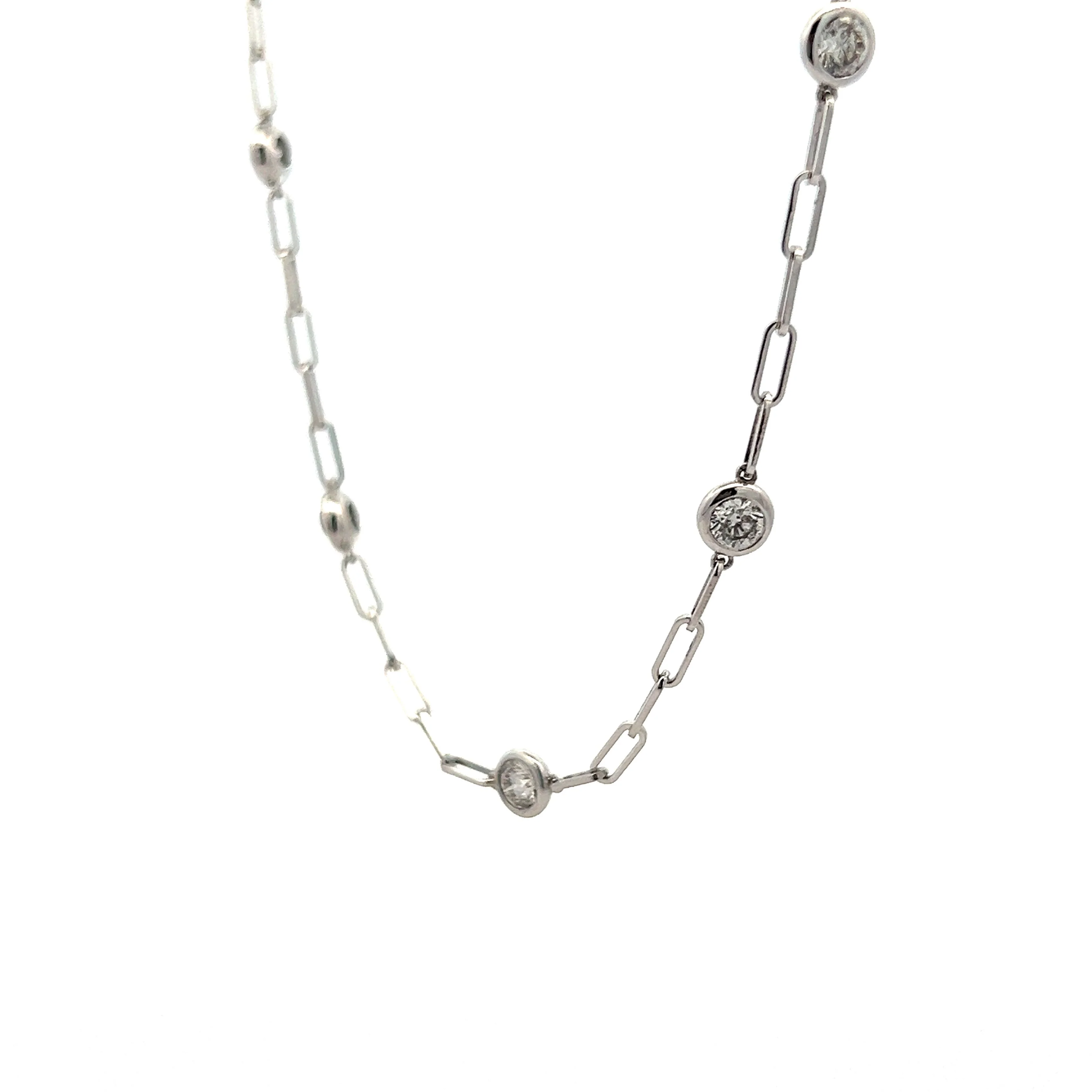 2.10 Diamond Paperclip Chain Necklace in 14k - Image 2