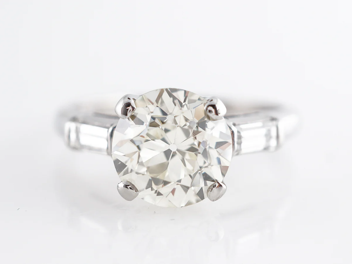 2.11 Old European Cut Diamond Engagement Ring in Platinum
