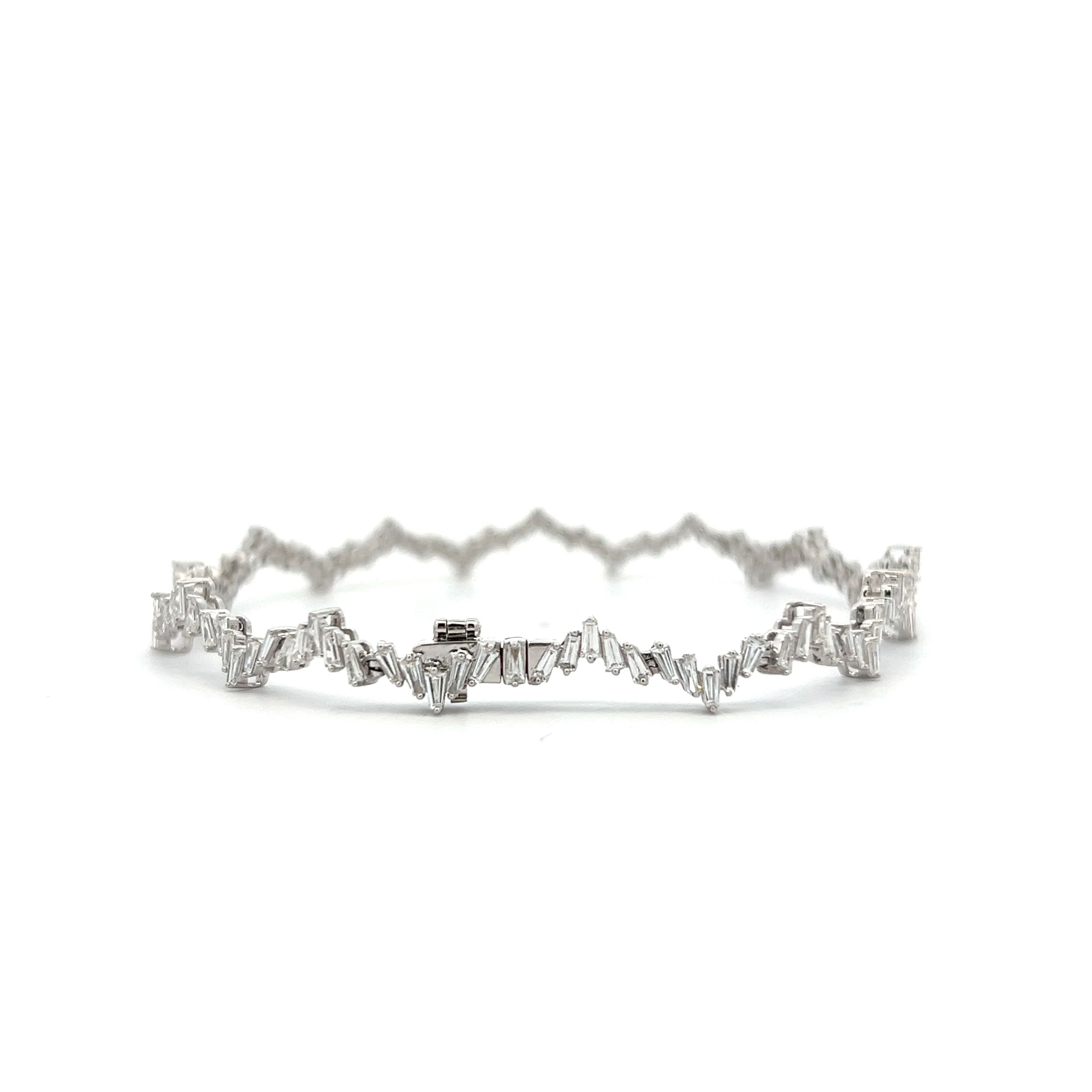 2.12 Baguette Diamond Bracelet in 18k White Gold - Image 4