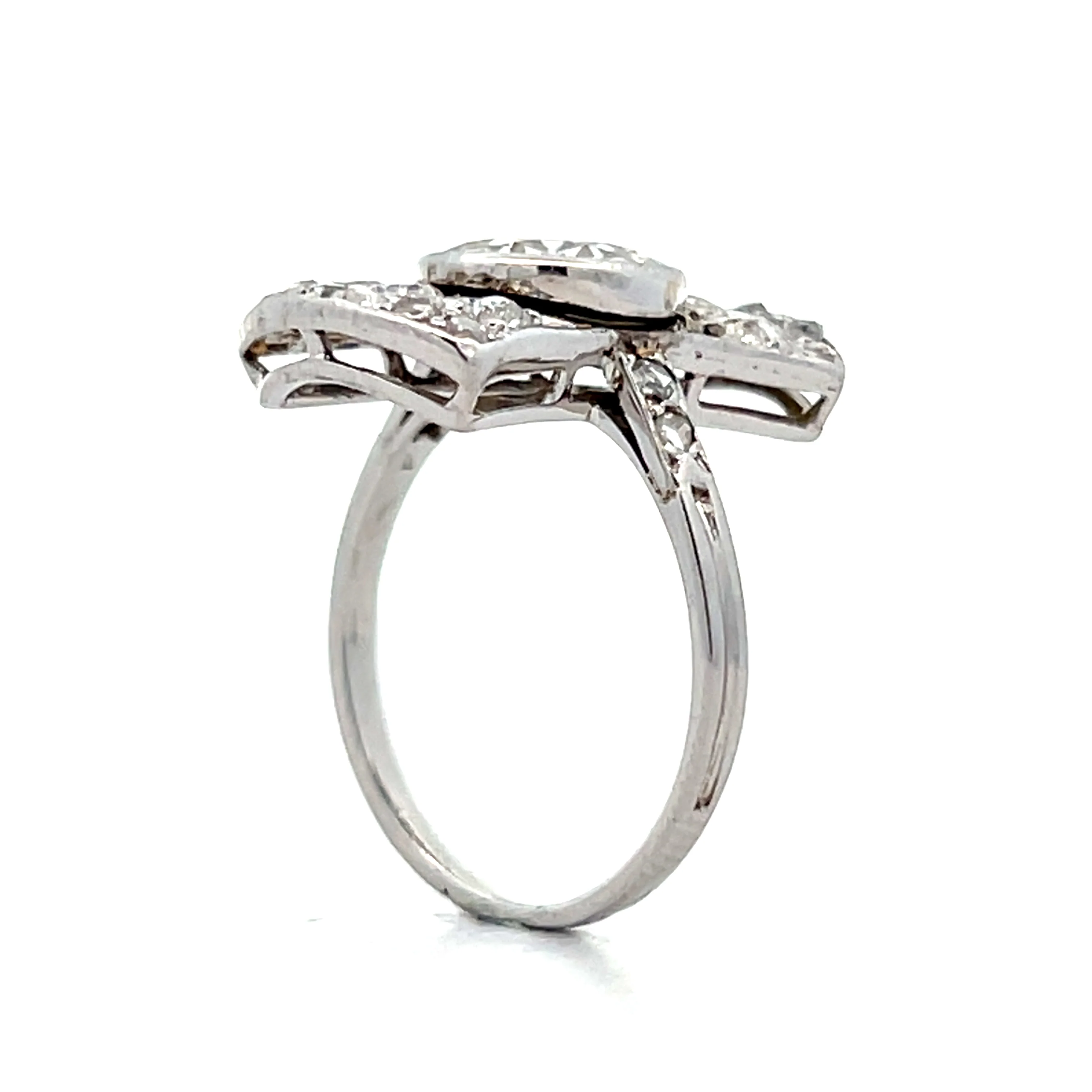 2.13 Antique Art Deco Diamond Cocktail Ring in 14k - Image 5