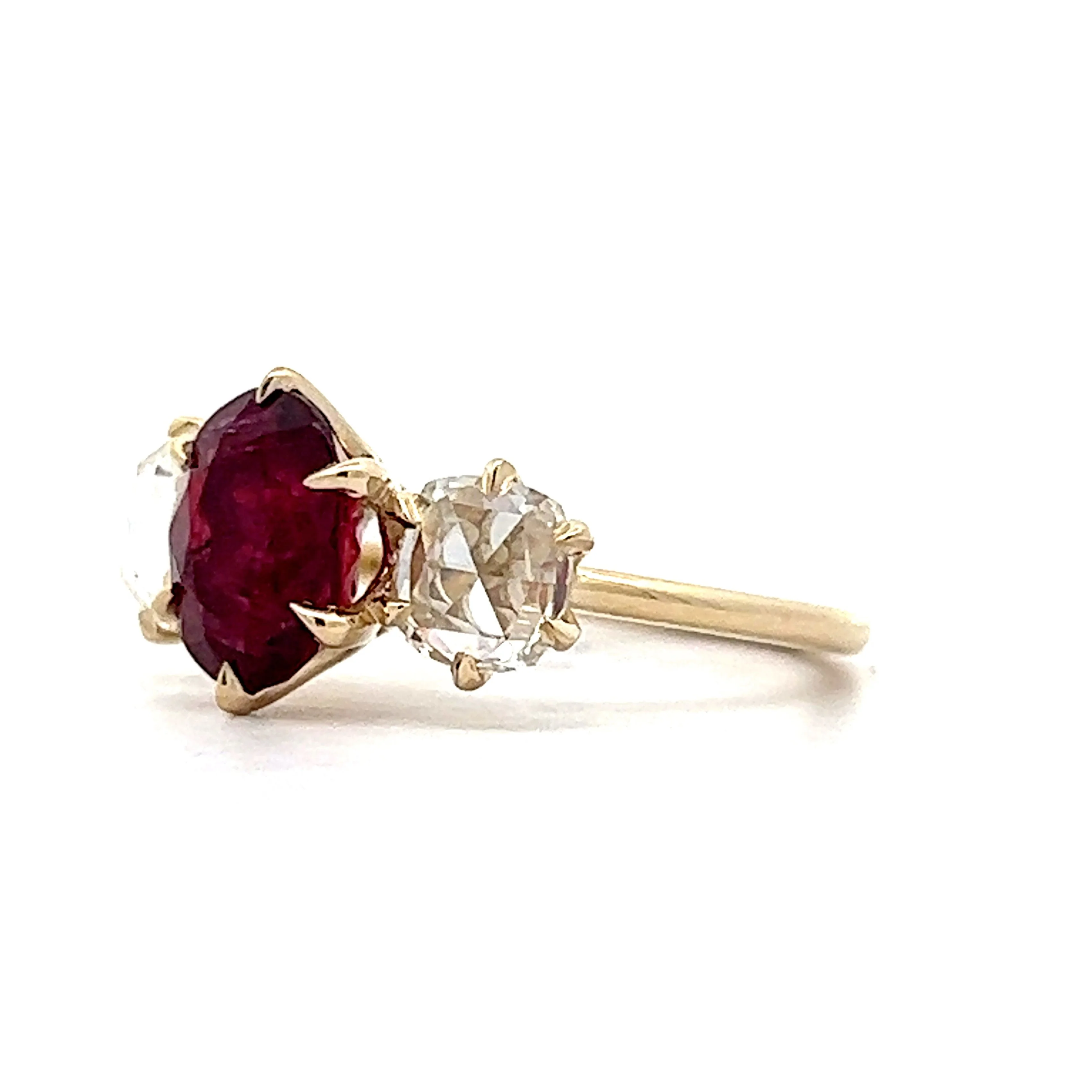 2.13 Rubellite Tourmaline Engagement Ring in Yellow Gold - Image 2