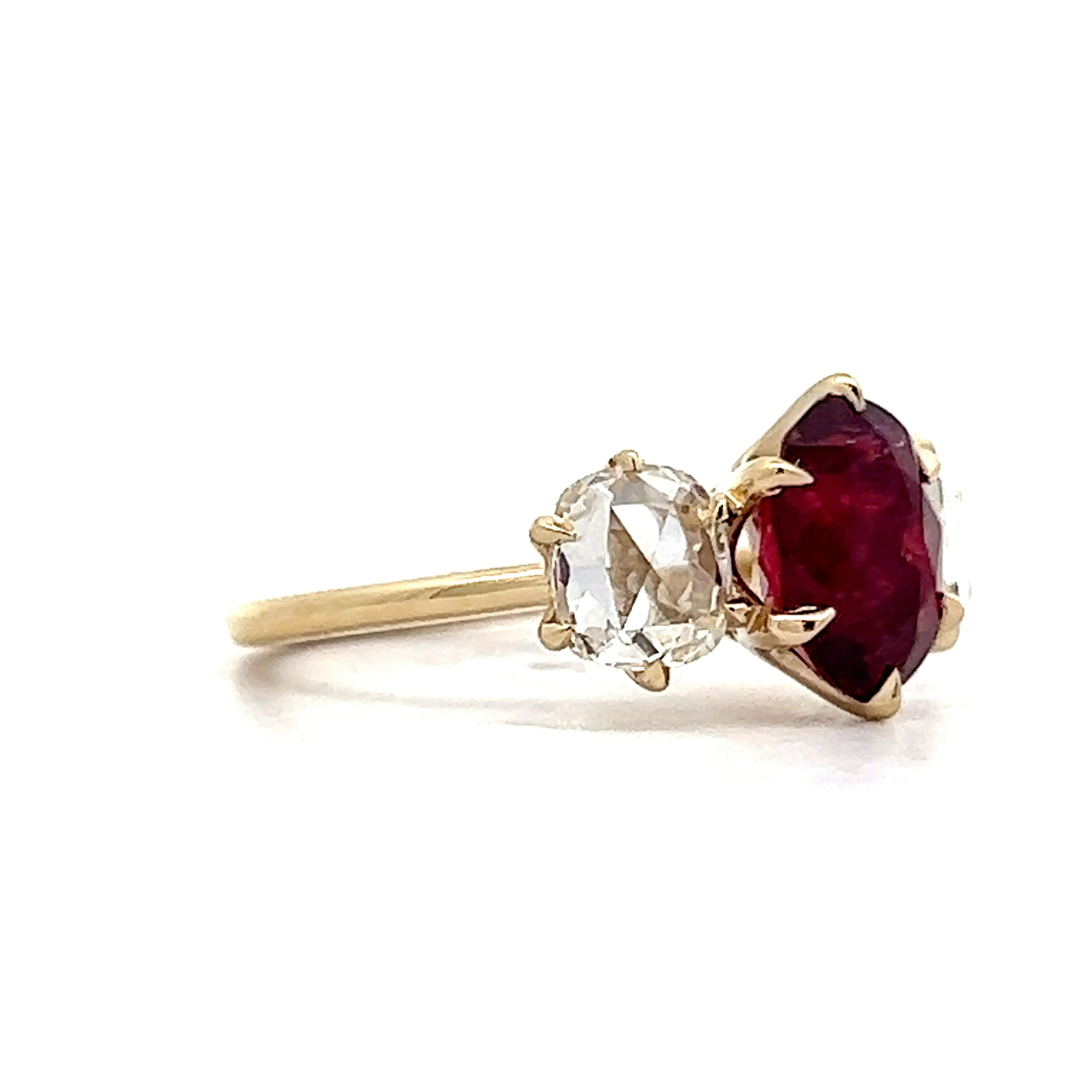 2.13 Rubellite Tourmaline Engagement Ring in Yellow Gold - Image 3