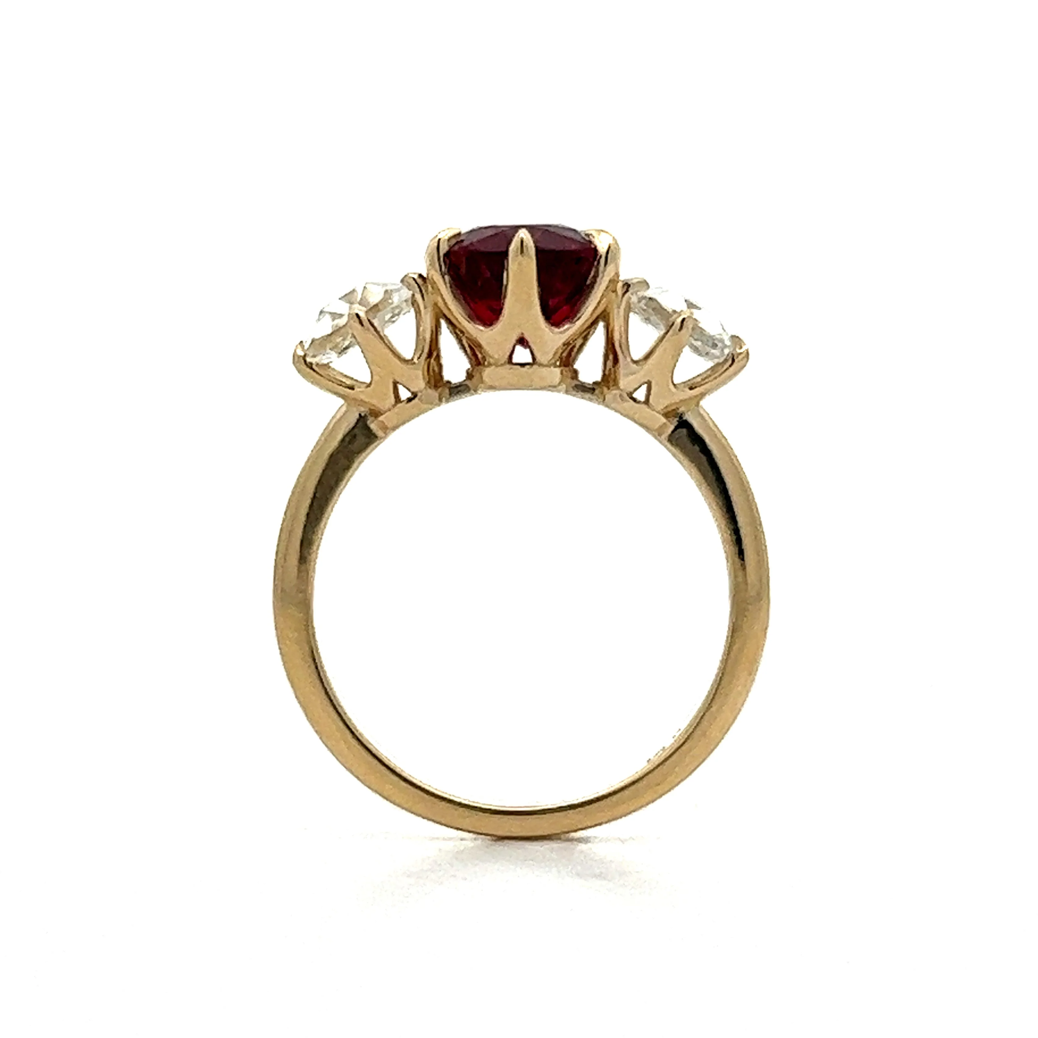 2.13 Rubellite Tourmaline Engagement Ring in Yellow Gold - Image 4