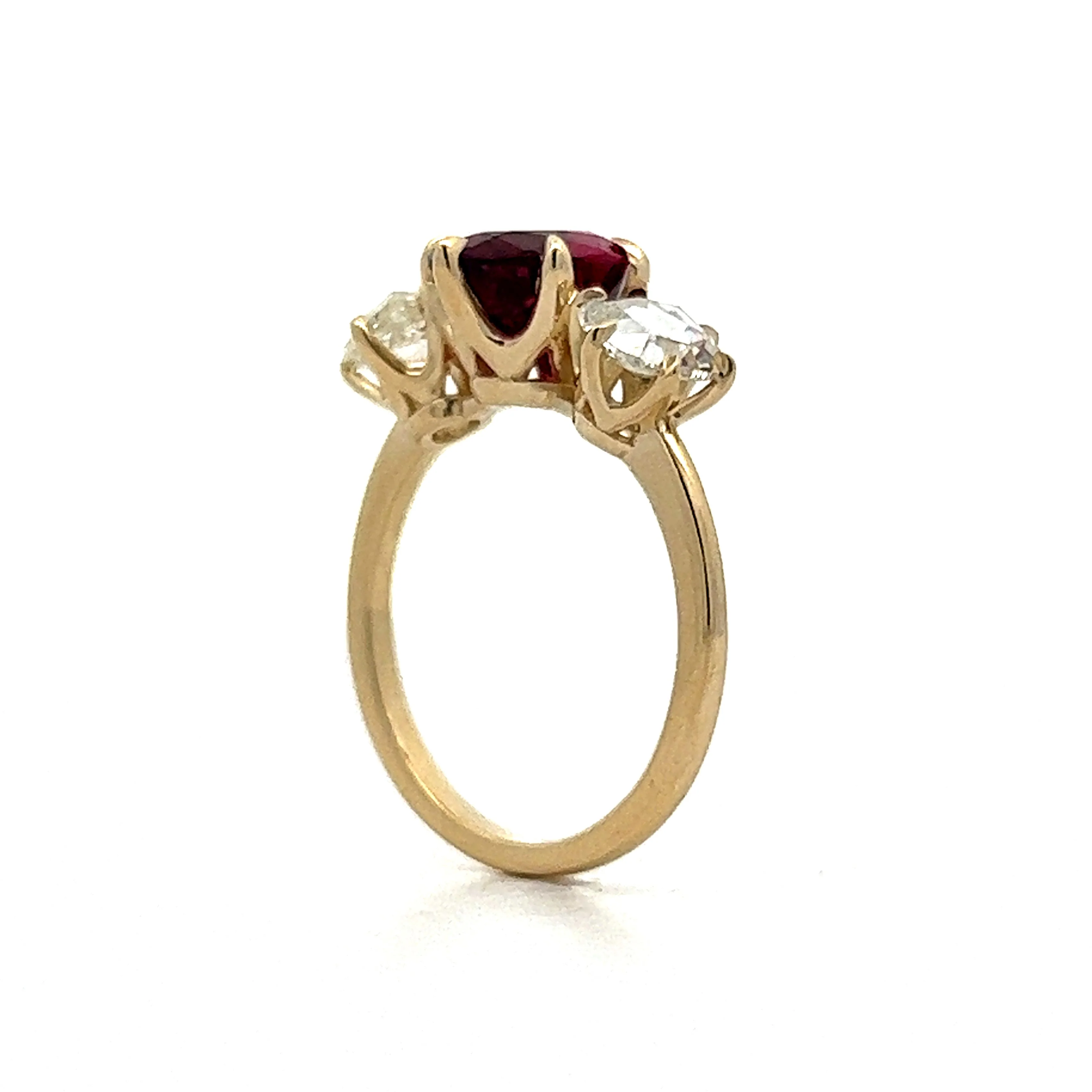 2.13 Rubellite Tourmaline Engagement Ring in Yellow Gold - Image 5