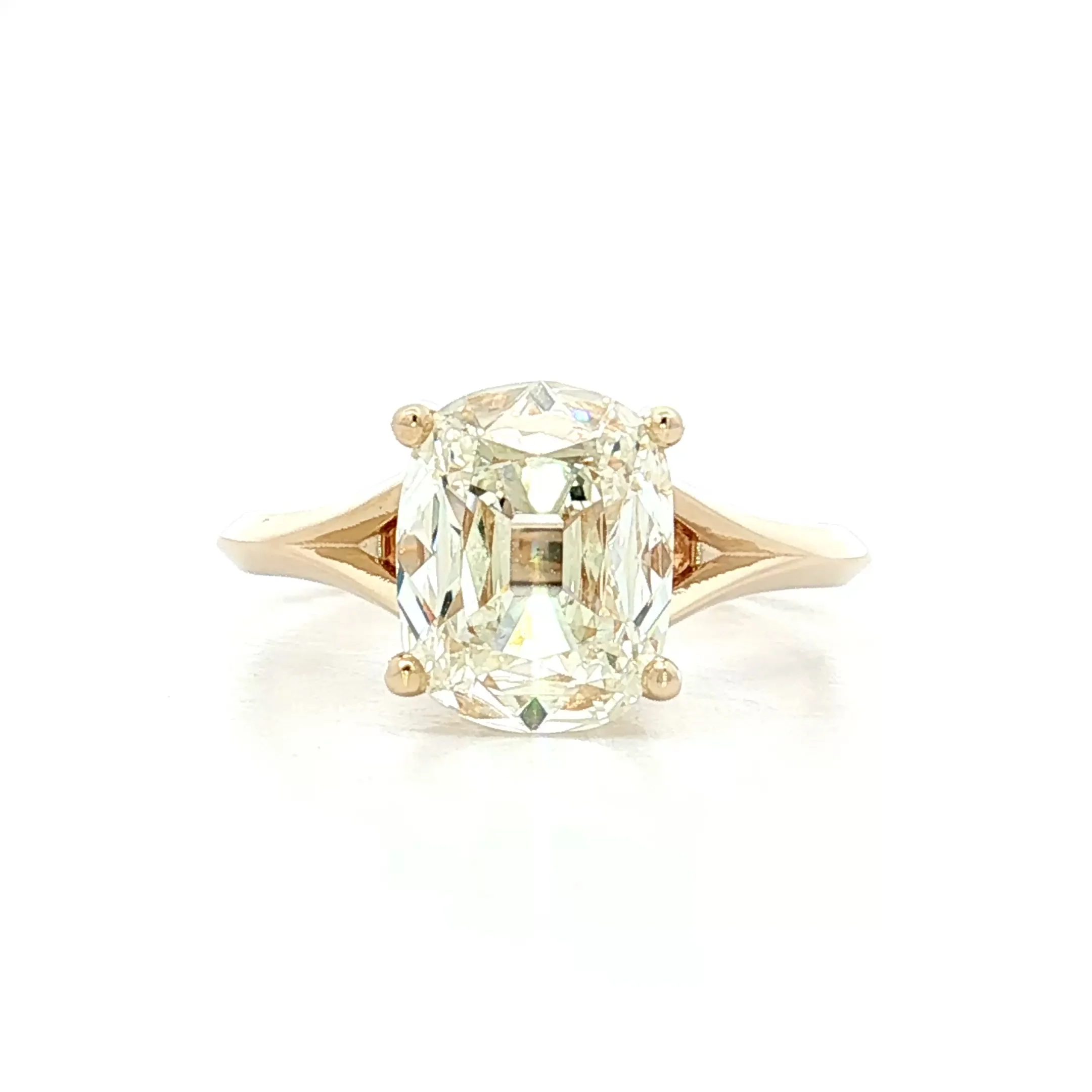 2.14 Antique Old Mine Cushion Diamond Engagement Ring 14k