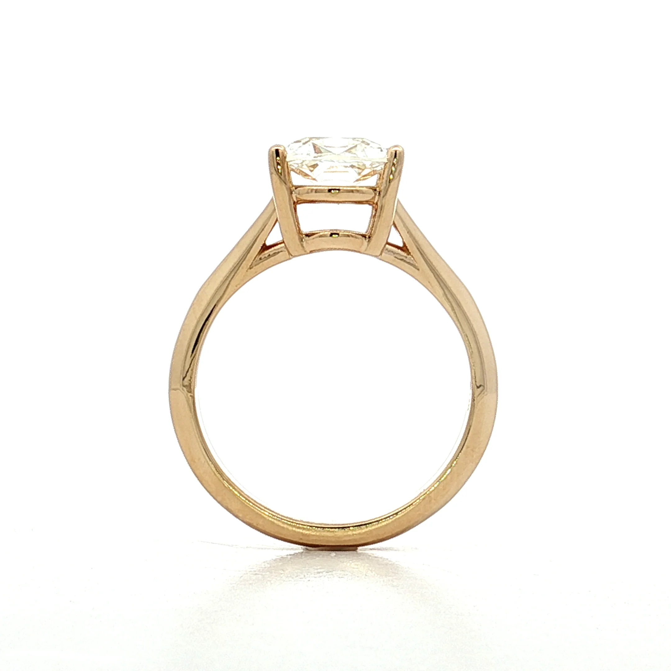 2.14 Antique Old Mine Cushion Diamond Engagement Ring 14k - Image 4