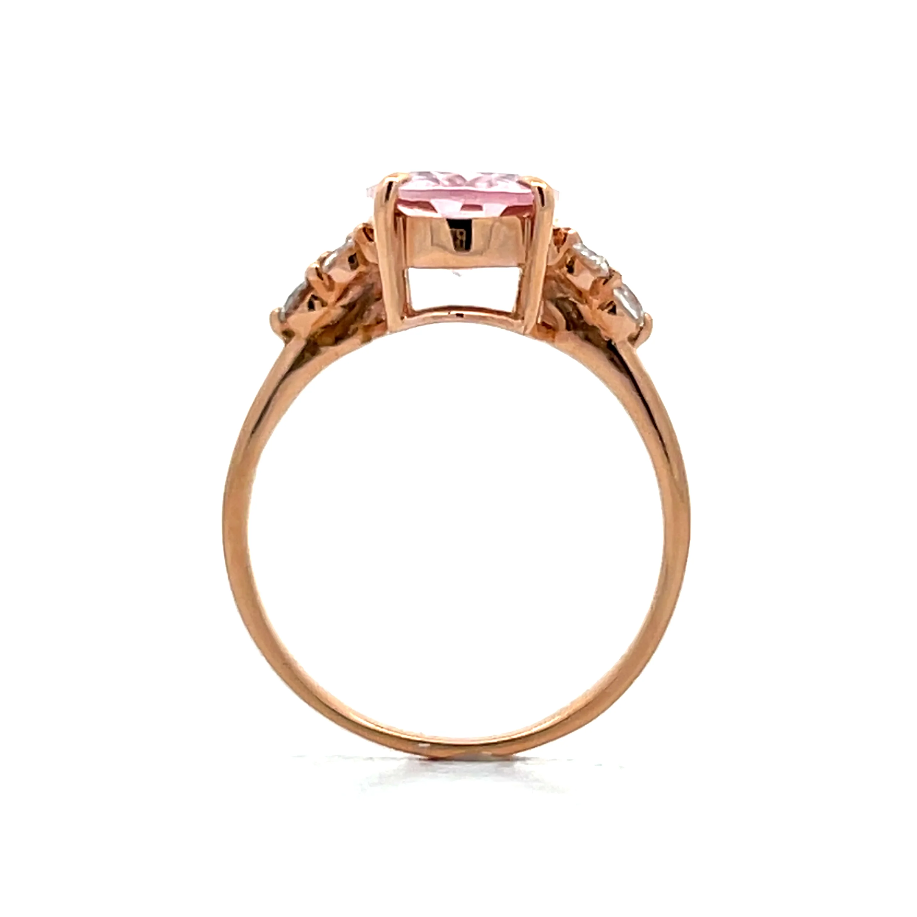2.14 Oval Morganite & Diamond Cocktail Ring 18k Rose - Image 4