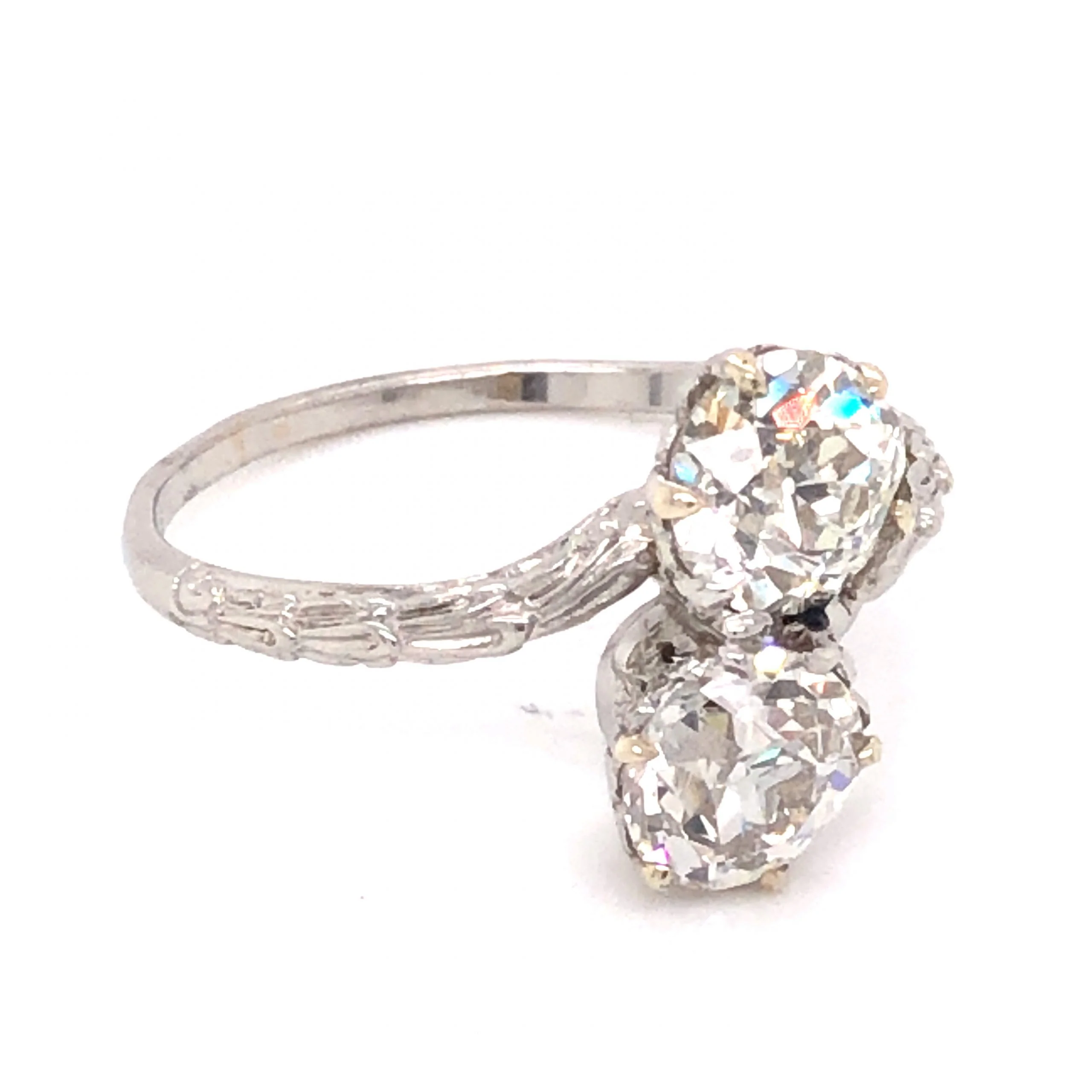 2.15 Art Deco Diamond Engagement Ring in Platinum - Image 3