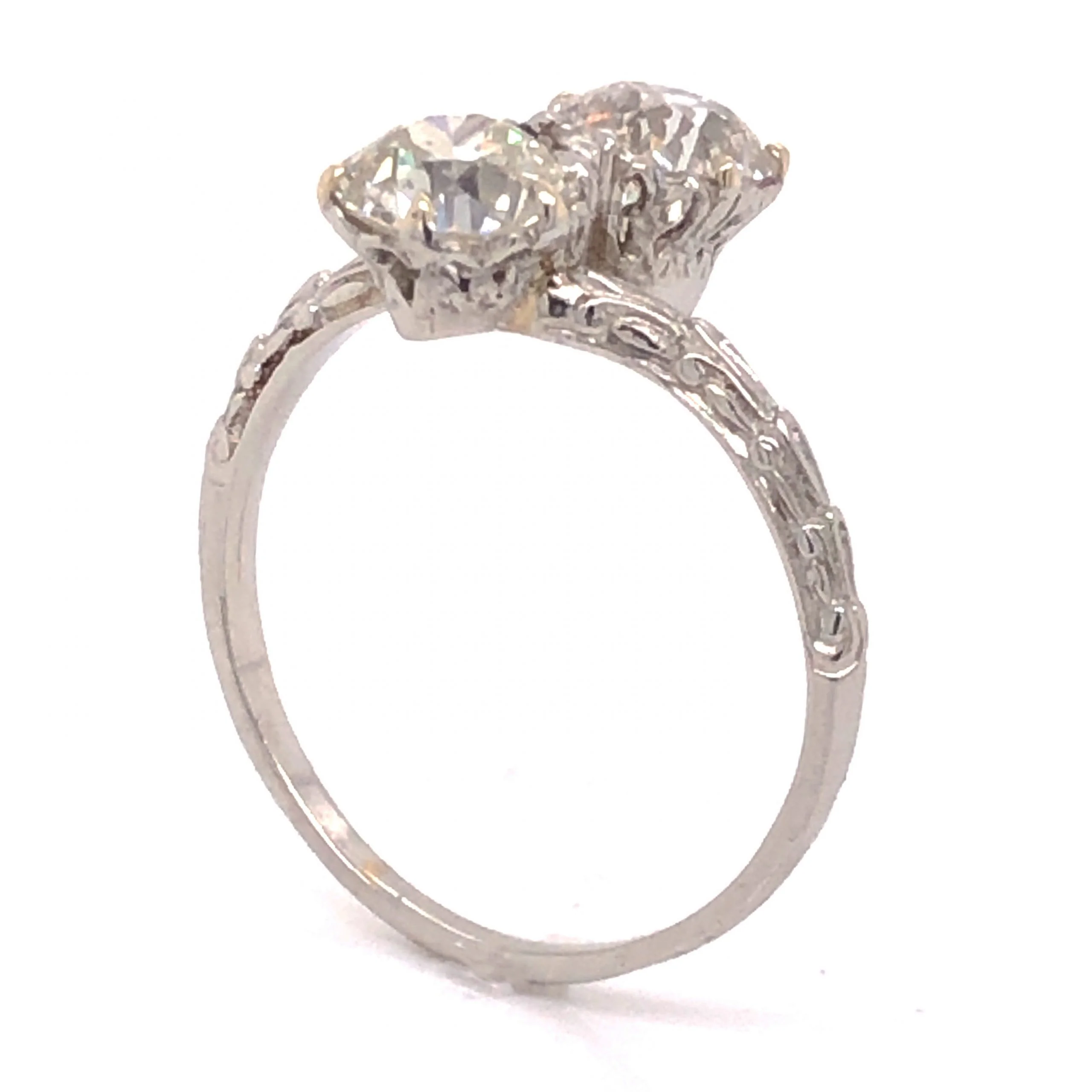 2.15 Art Deco Diamond Engagement Ring in Platinum - Image 4
