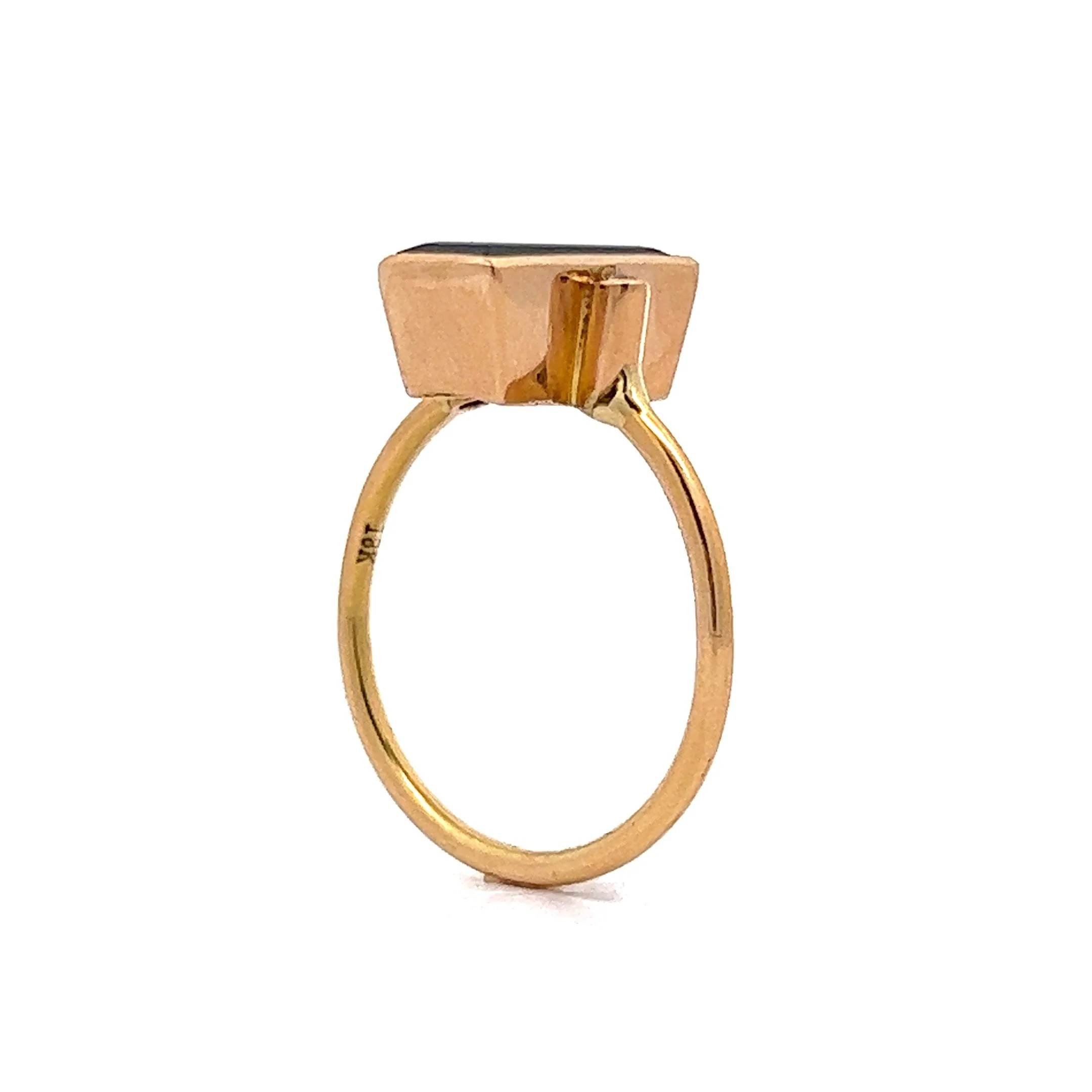 2.15 Emerald Cut Green Tourmaline Engagement Ring in 18k Yellow Gold - Image 5