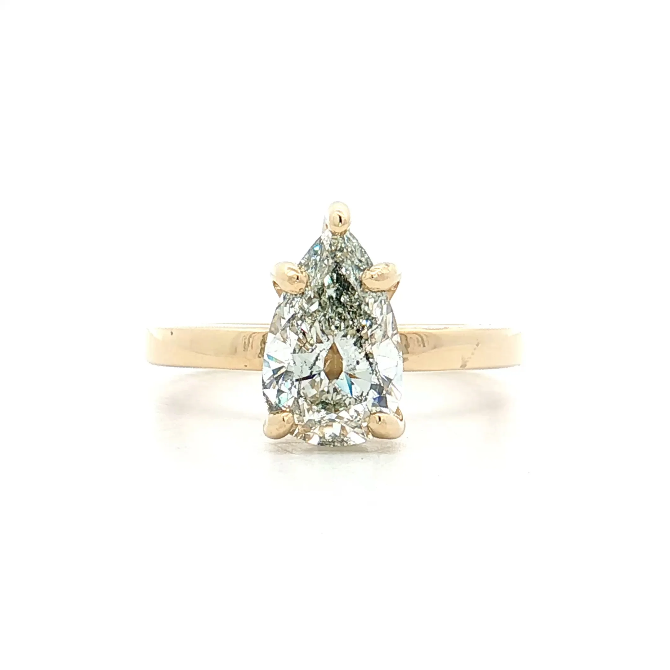 2.17 GIA Pear Diamond Solitaire Engagement Ring 14k