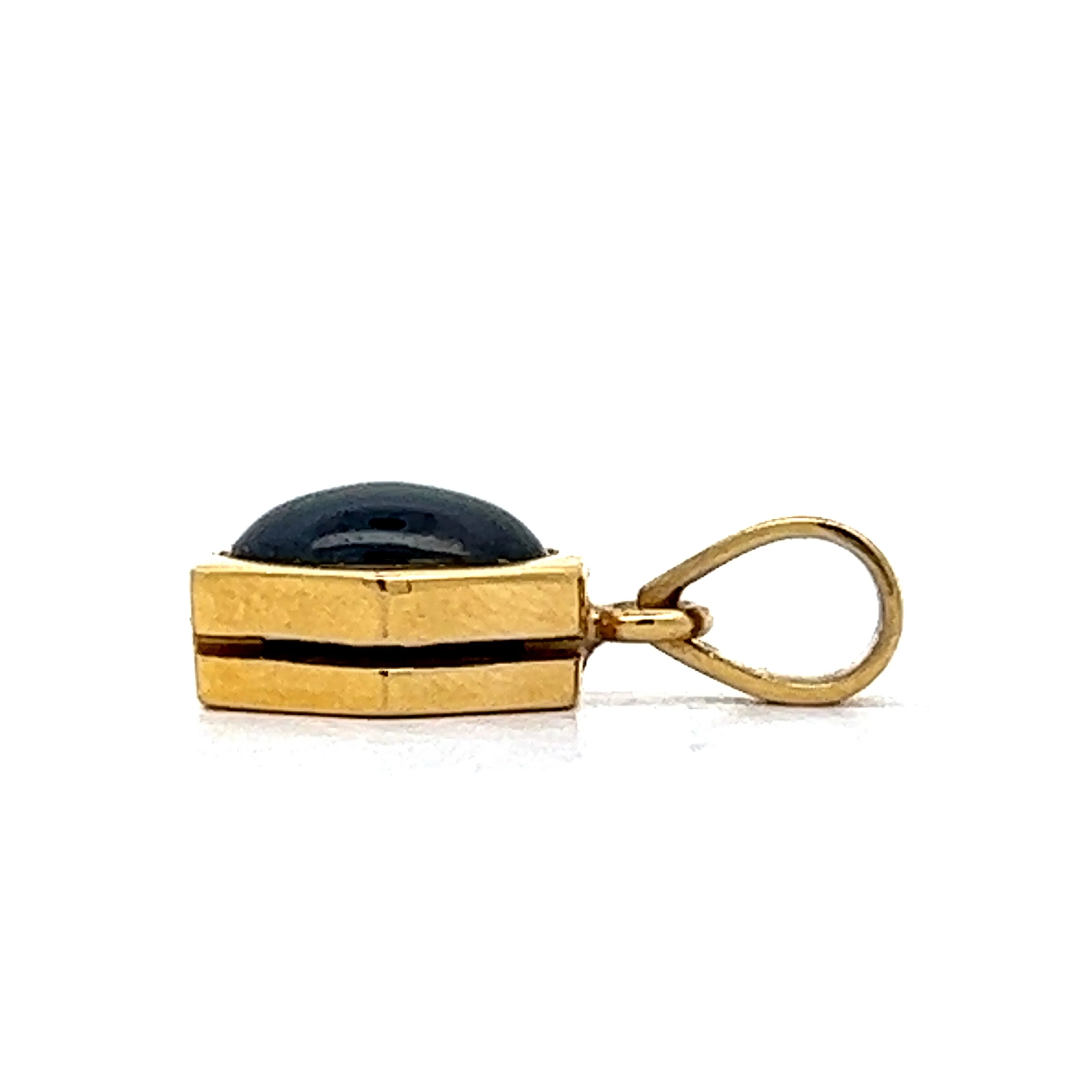 2.18 Blue Sapphire Cabochon Pendant in 18k Yellow Gold - Image 3