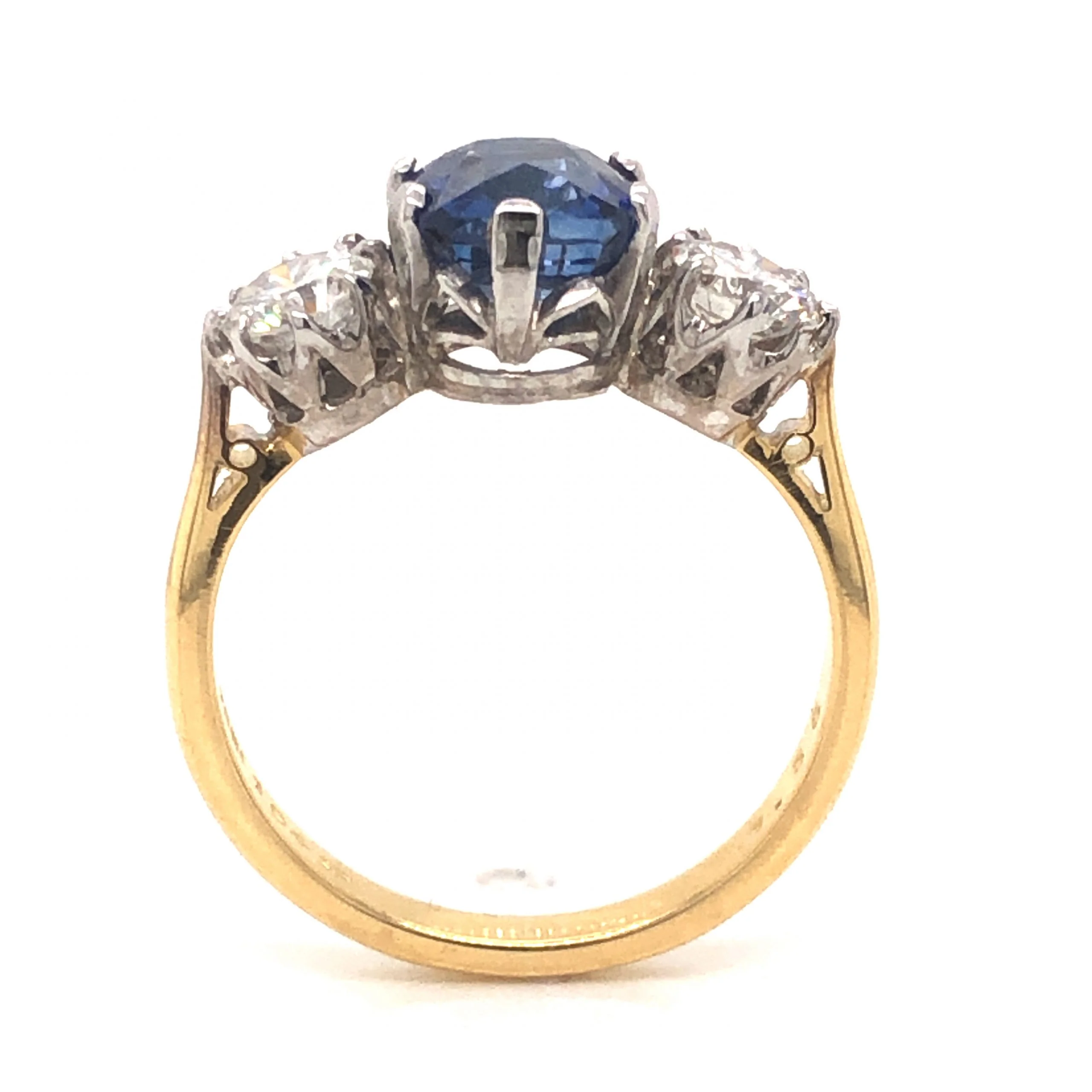 2.18 Sapphire & Diamond Engagement Ring in 18k & Platinum - Image 4