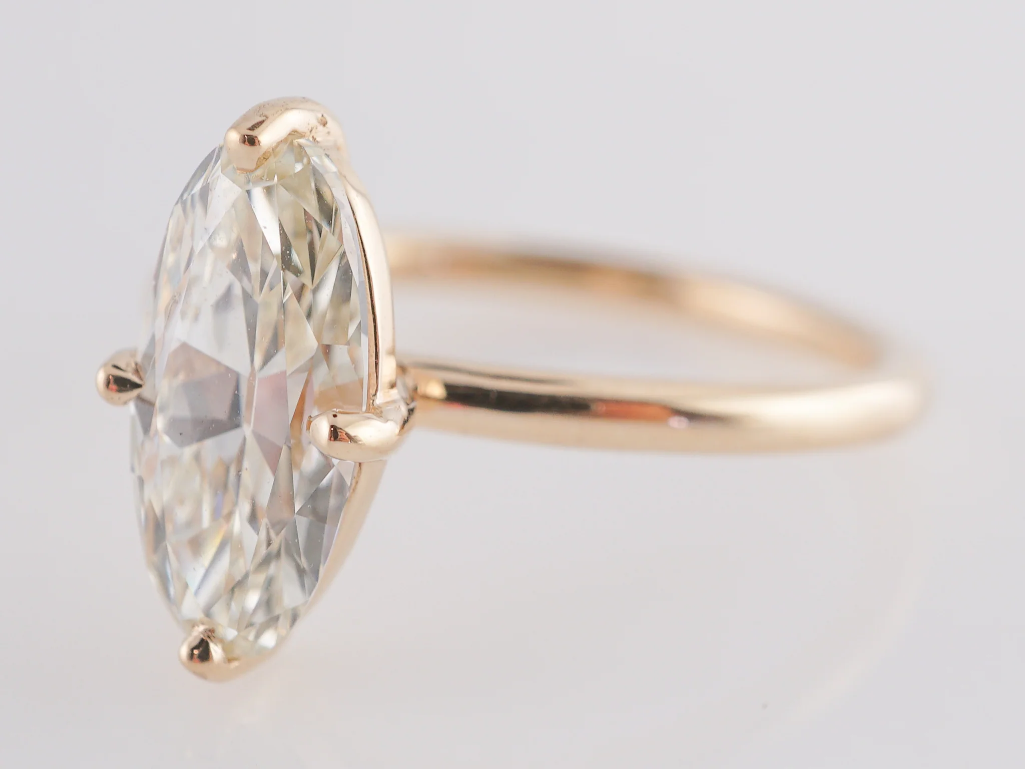 2.18 Solitaire Marquise Cut Diamond Engagement Ring - Image 2