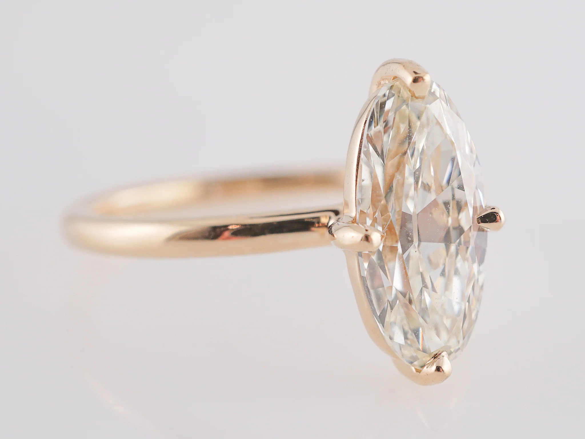 2.18 Solitaire Marquise Cut Diamond Engagement Ring - Image 3